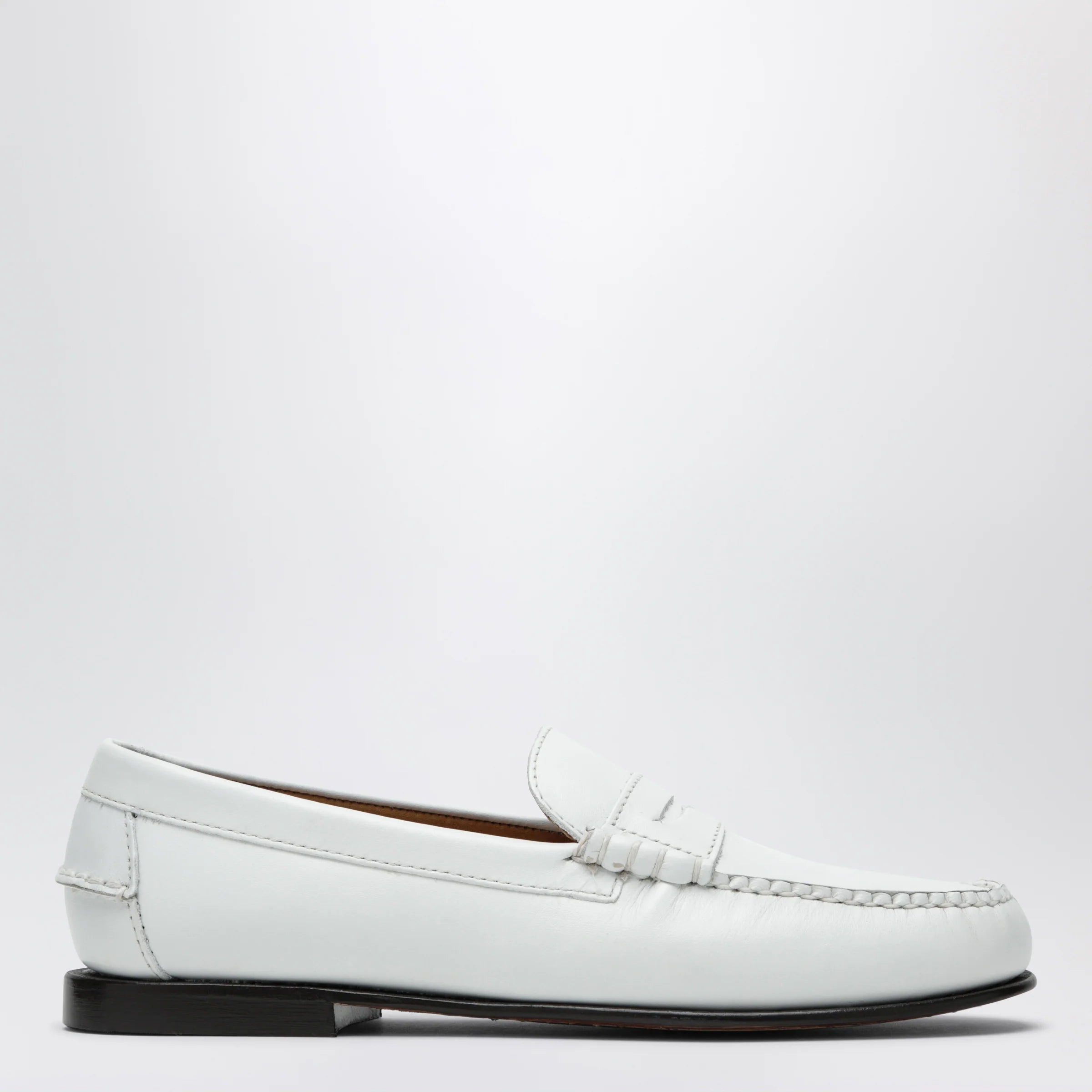 Sebago Danielle white leather loafers