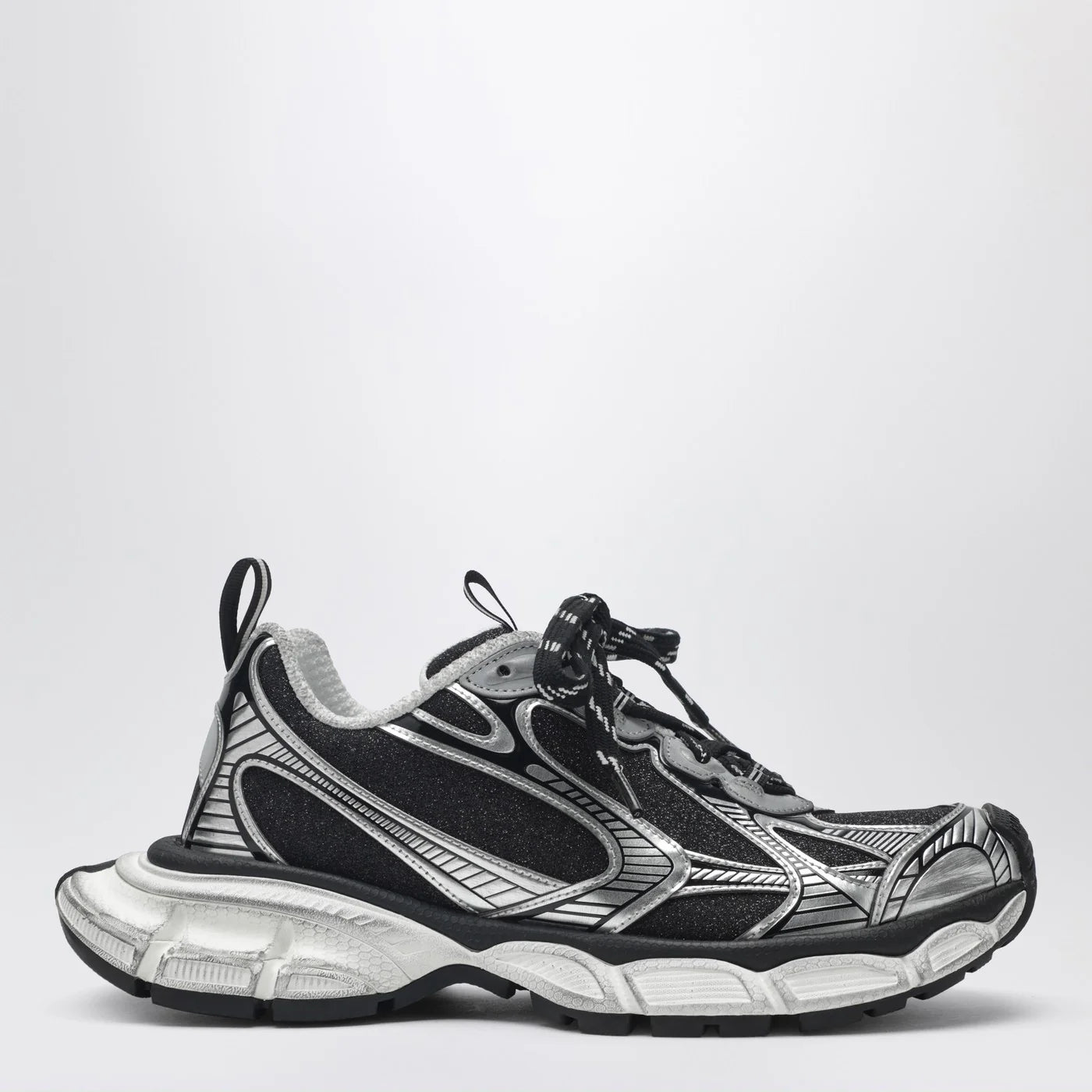 Balenciaga 3XL sneakers in black and silver with glitter