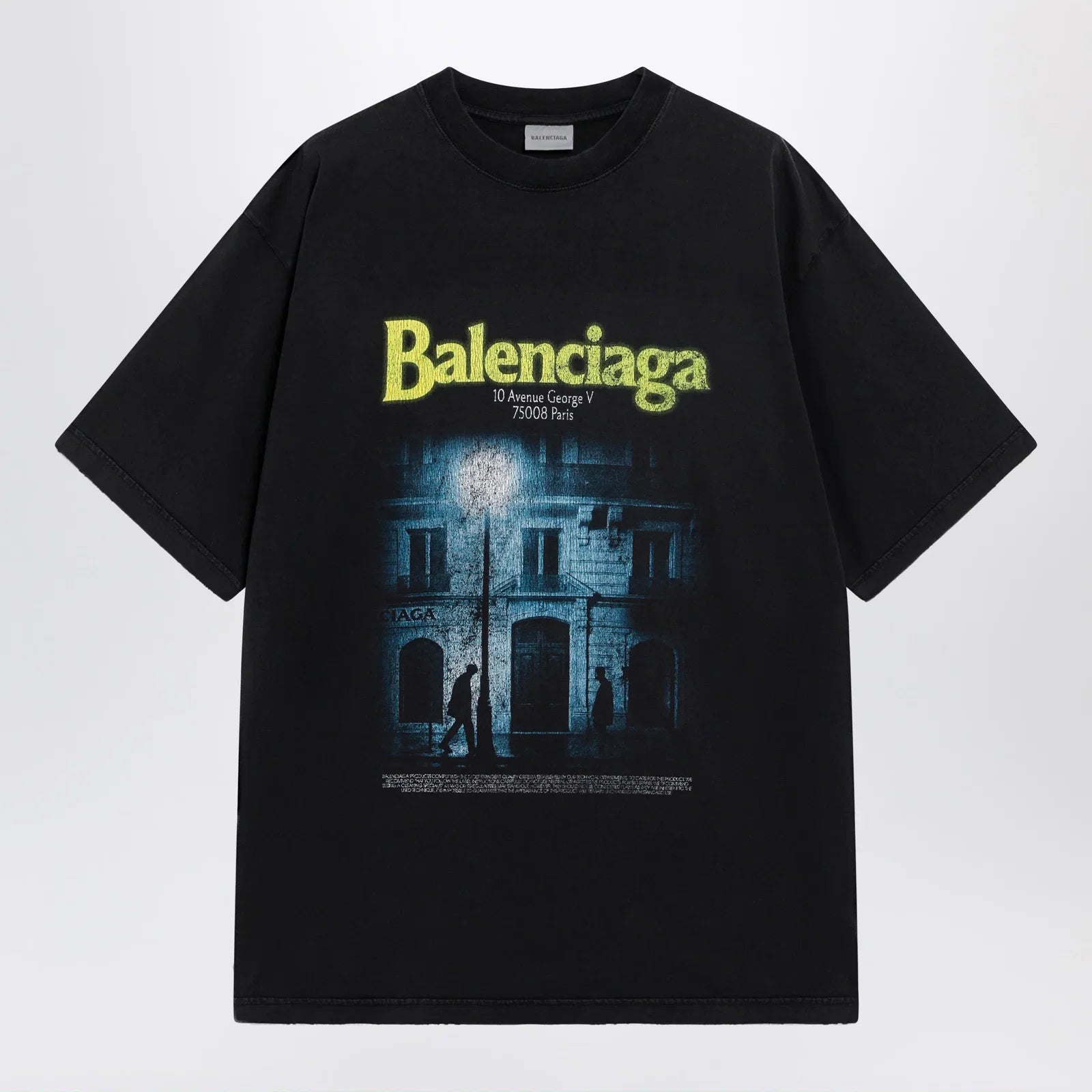 Balenciaga The Address men’s regular-fit T-shirt in faded black cotton