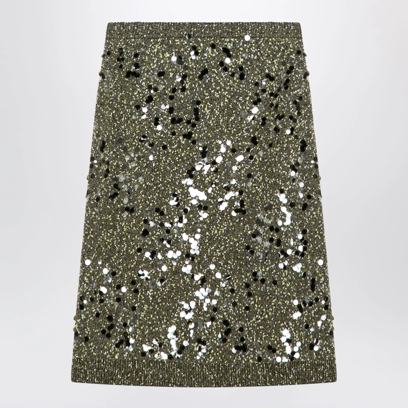 GUCCI Dark green viscose and tweed blend skirt