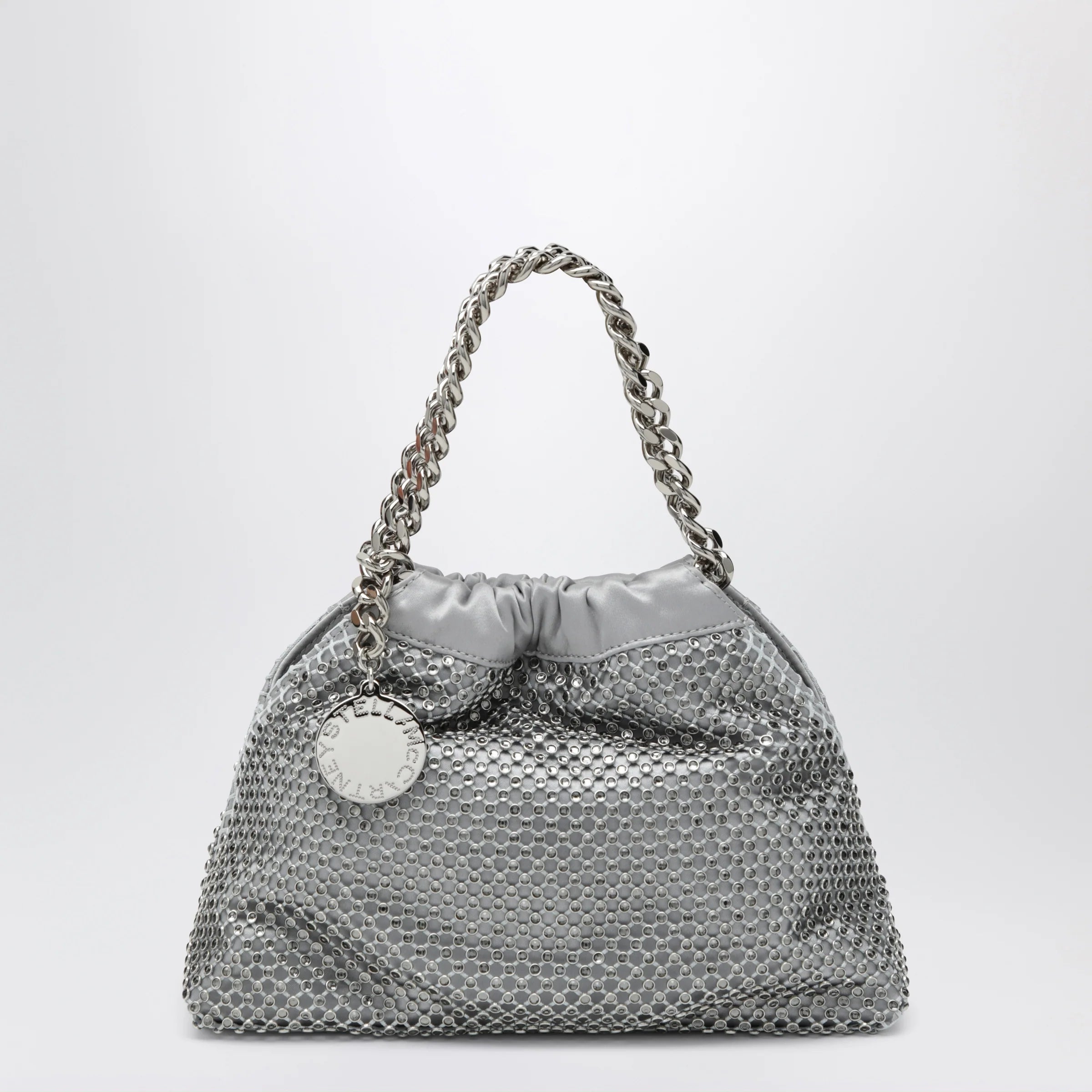 Stella McCartney Black Falabella Mini drawstring bag with drawstring closure
