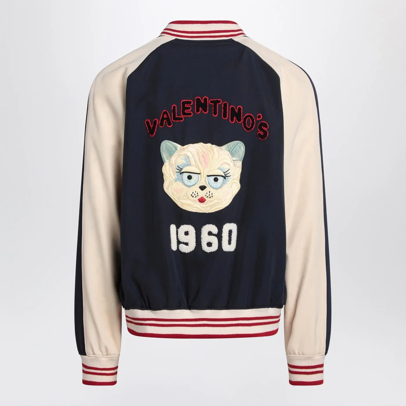 Valentino Blue/cream bomber with mixed wool VLogo