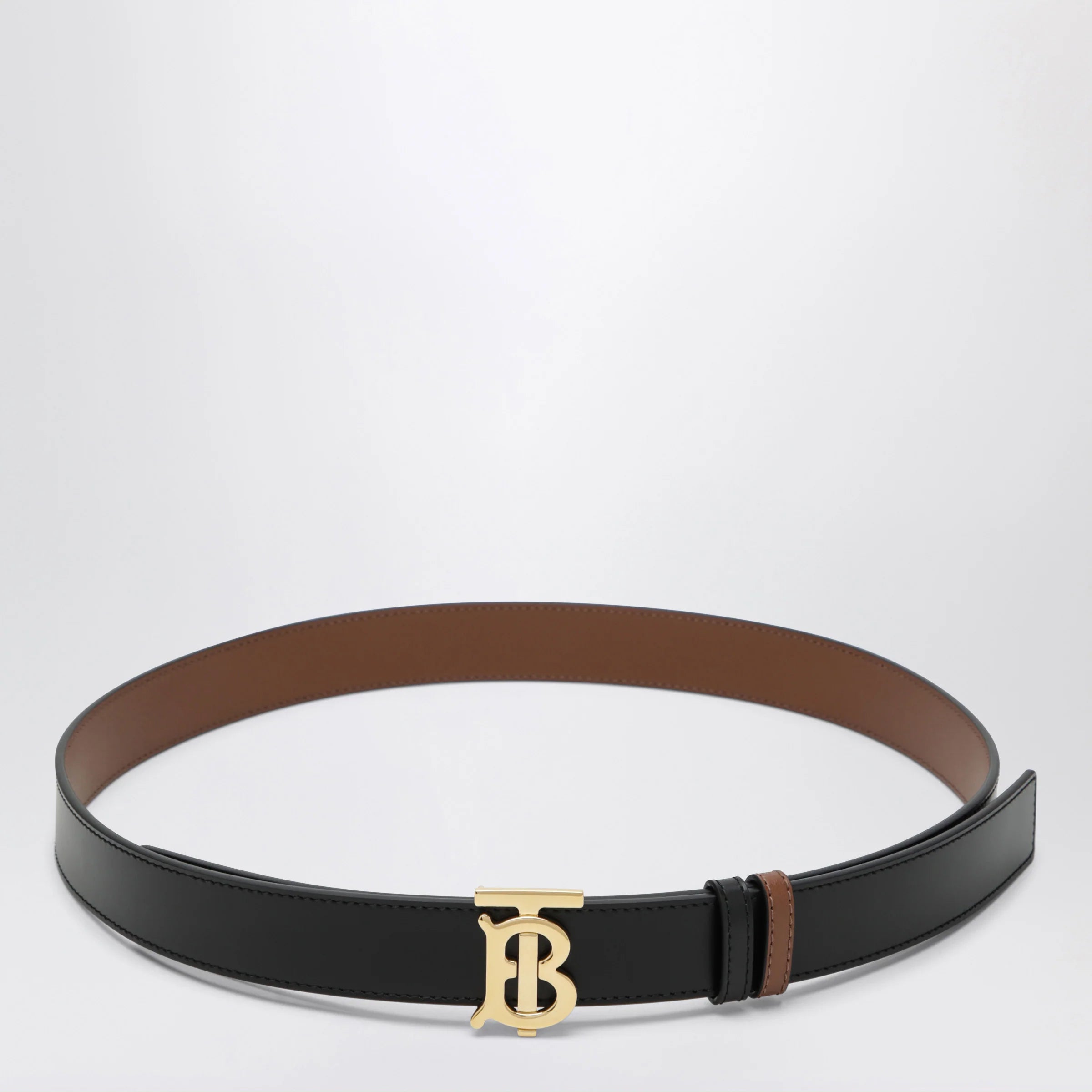 Burberry Reversible TB leather belt in black and tan