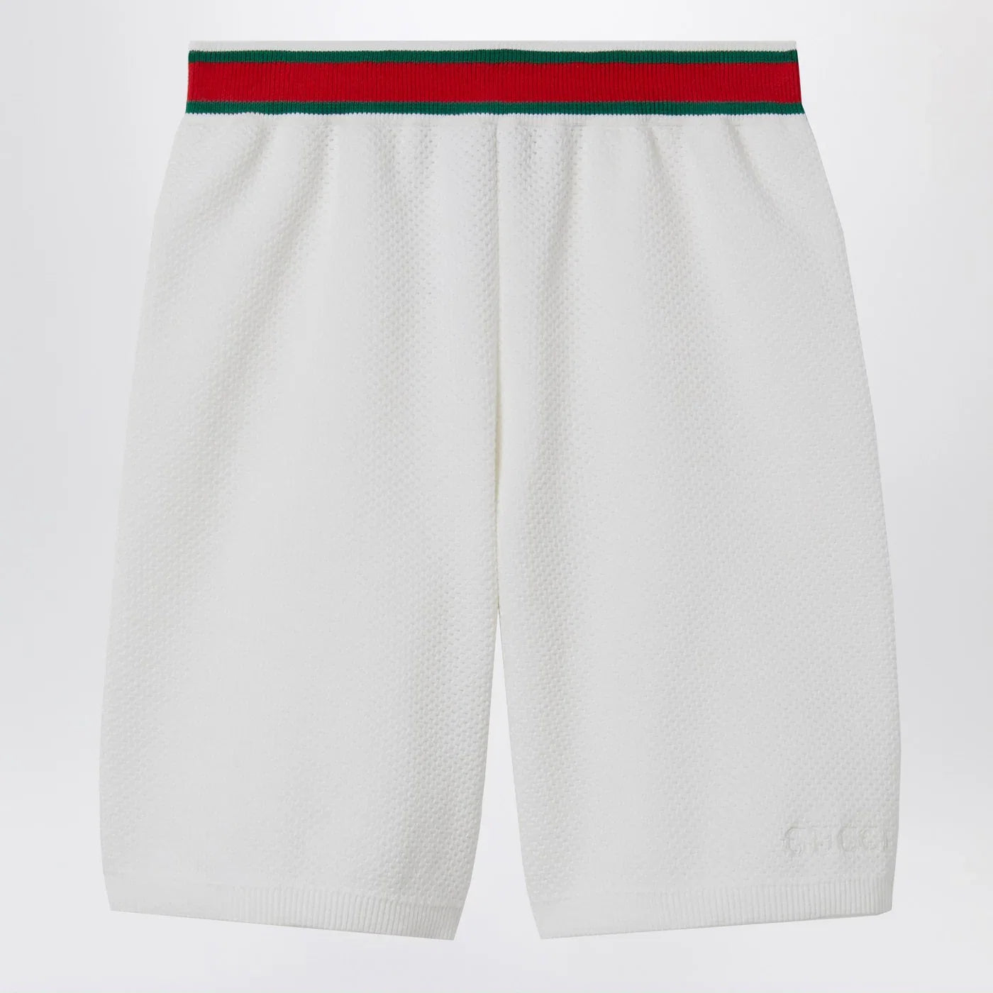 GUCCI White Shorts with Web ribbon