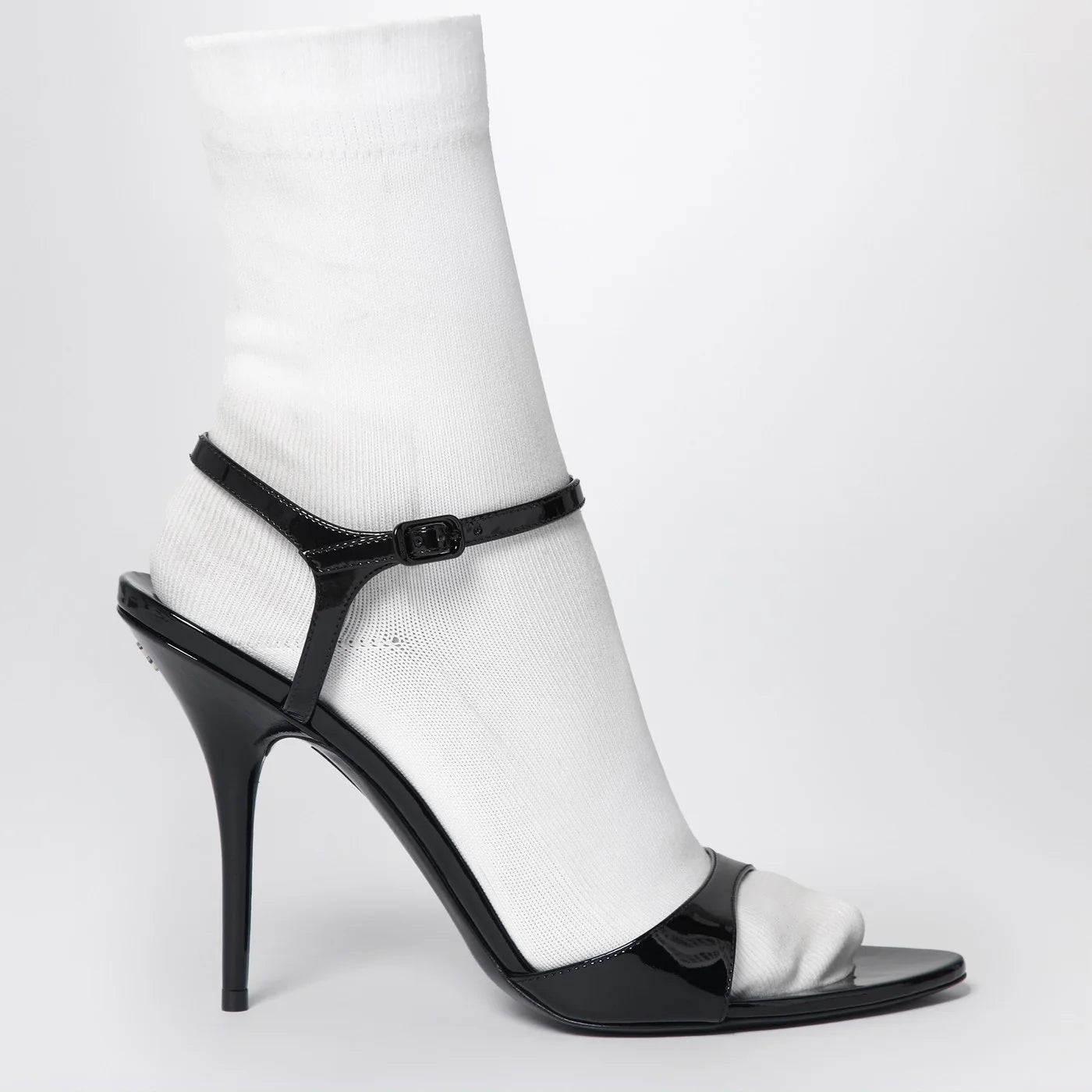 Balenciaga Avenue Sock black sandal in patent leather and mesh