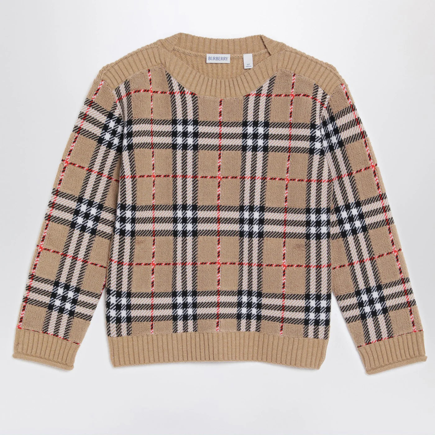 Burberry Beige check wool pullover