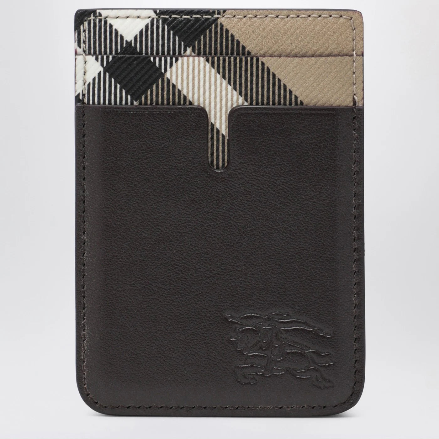 Burberry Pop Magnetic Card Holder with Check Pattern