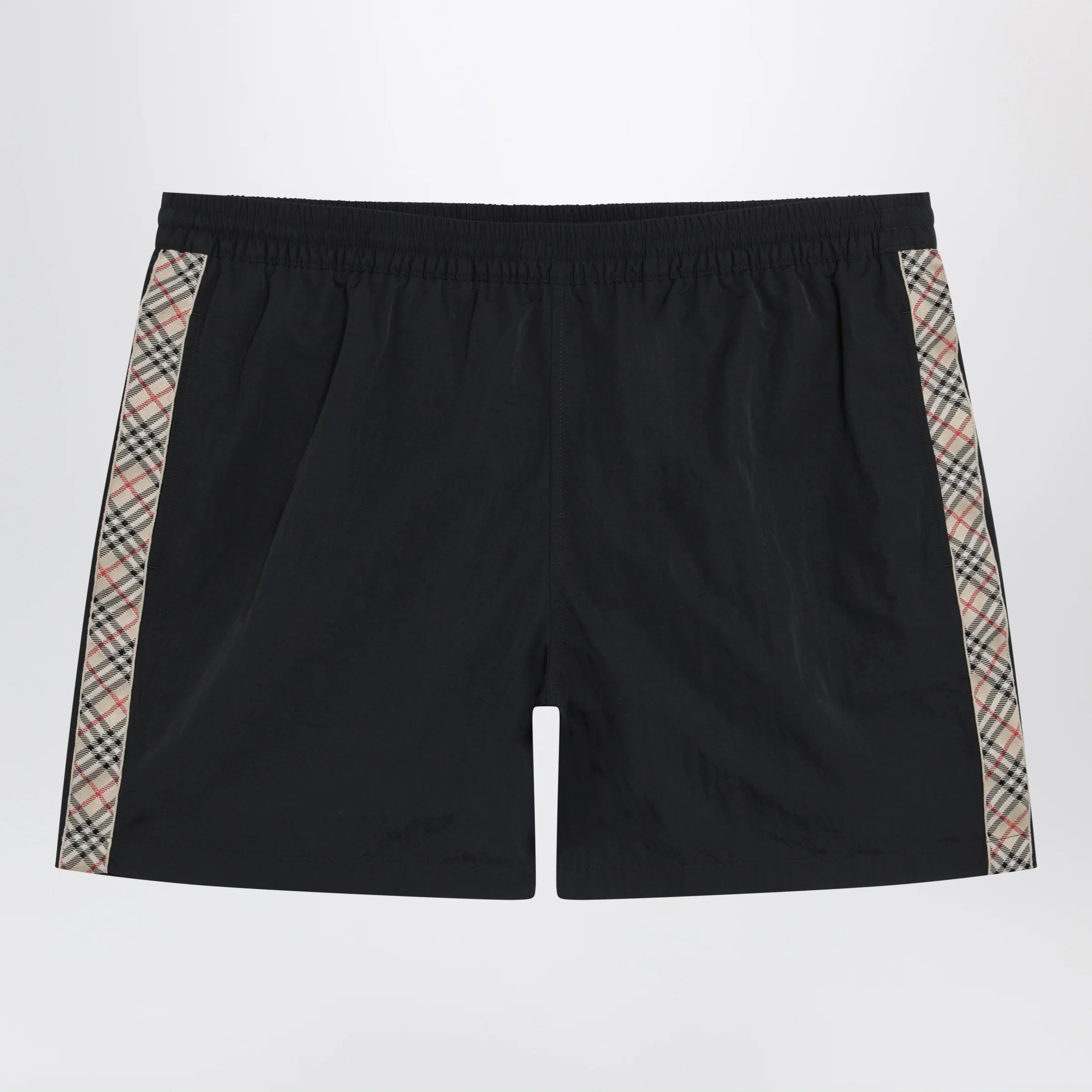 Burberry Slim-fit swim shorts with Check trim in black nylon