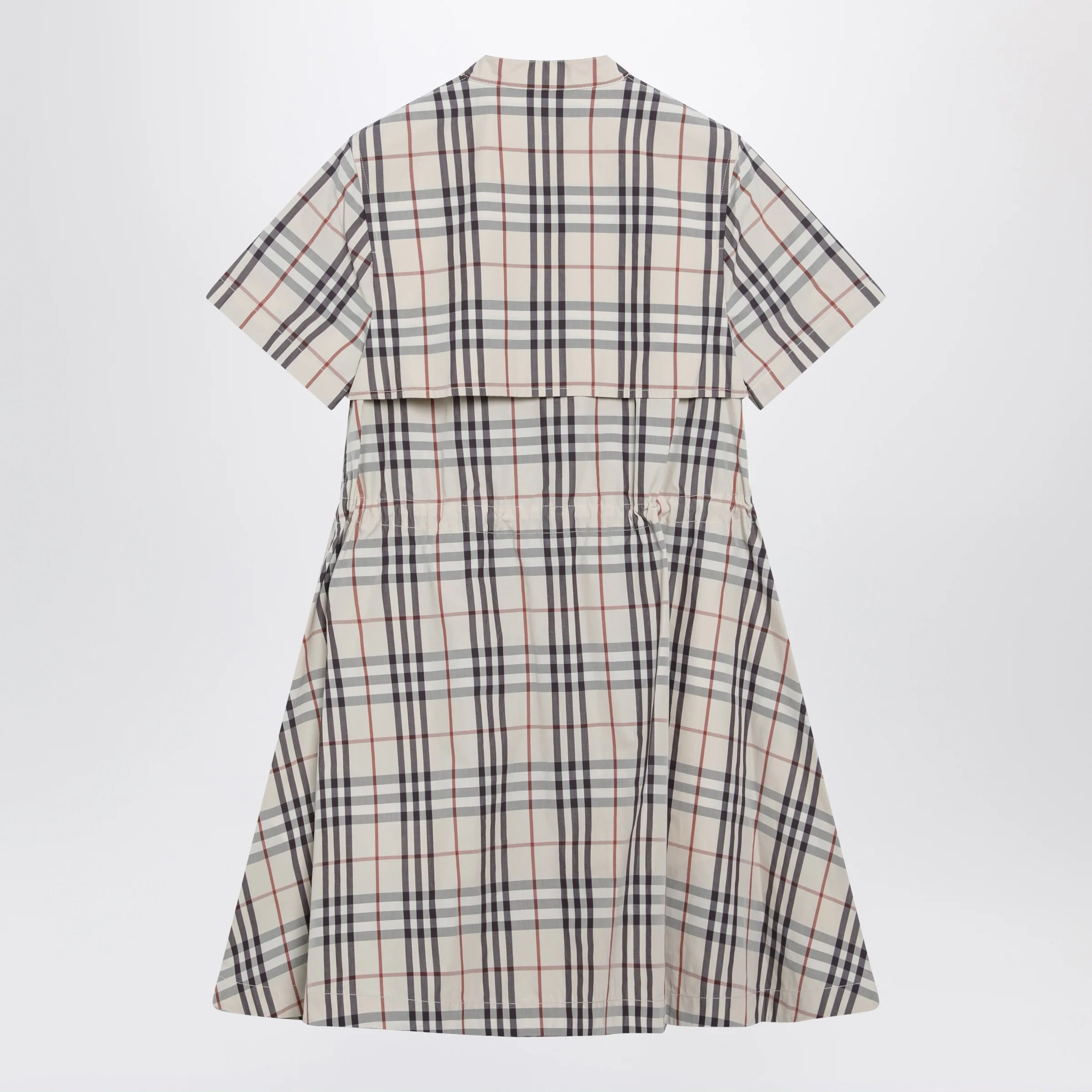 Burberry Beige check short-sleeve cotton dress
