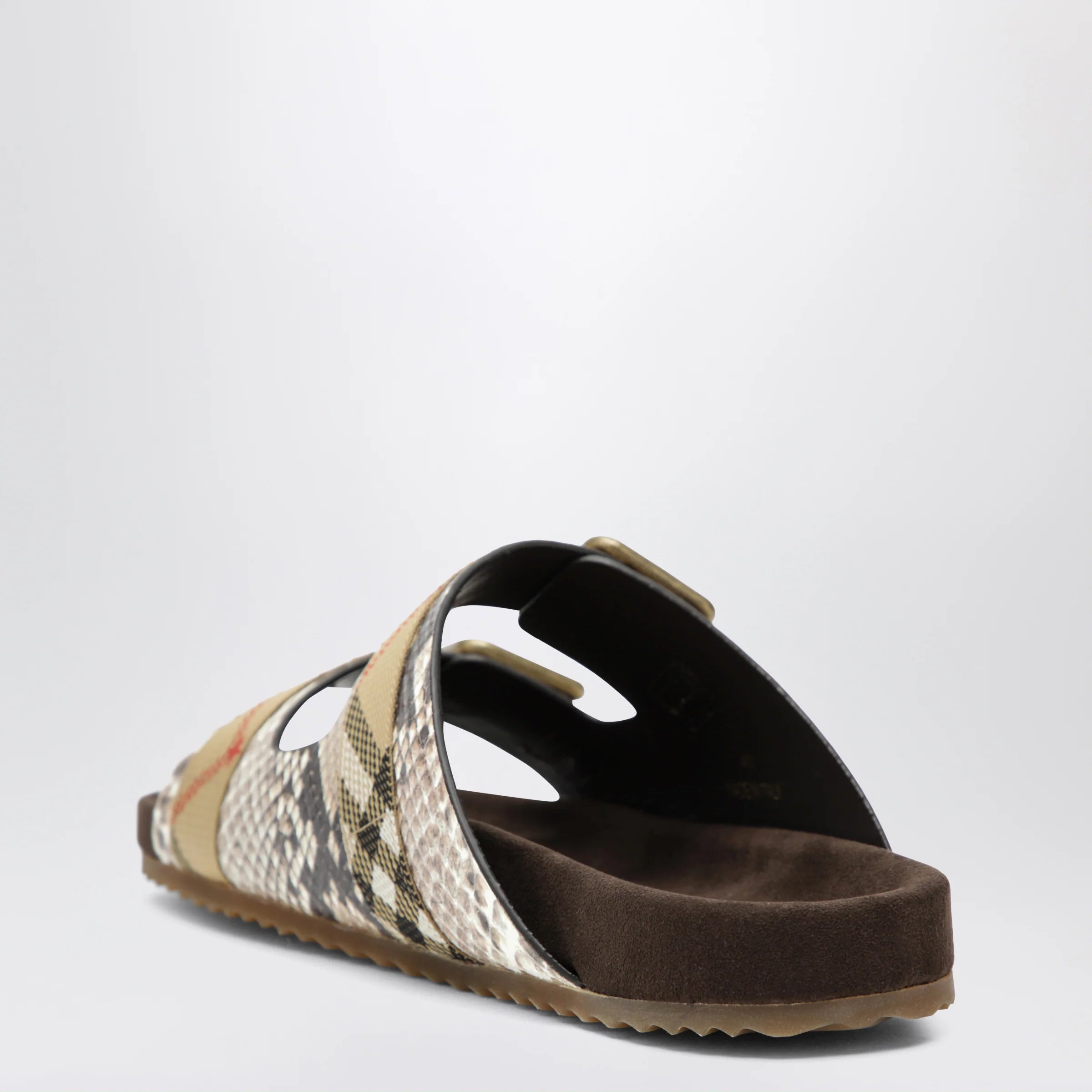 Burberry Urchin sandals in leather with python print