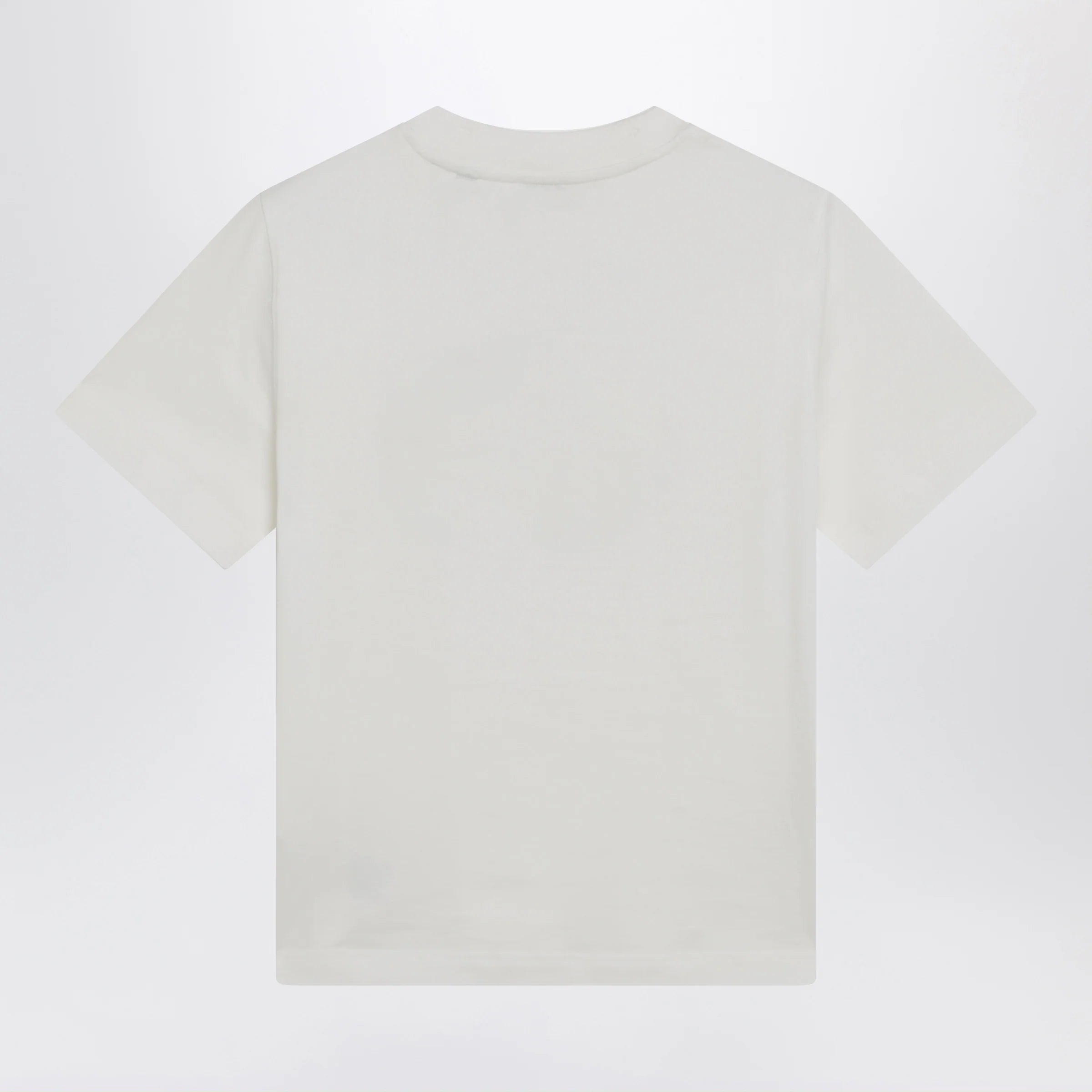 Burberry White cotton Check T-shirt with Knight Stamp