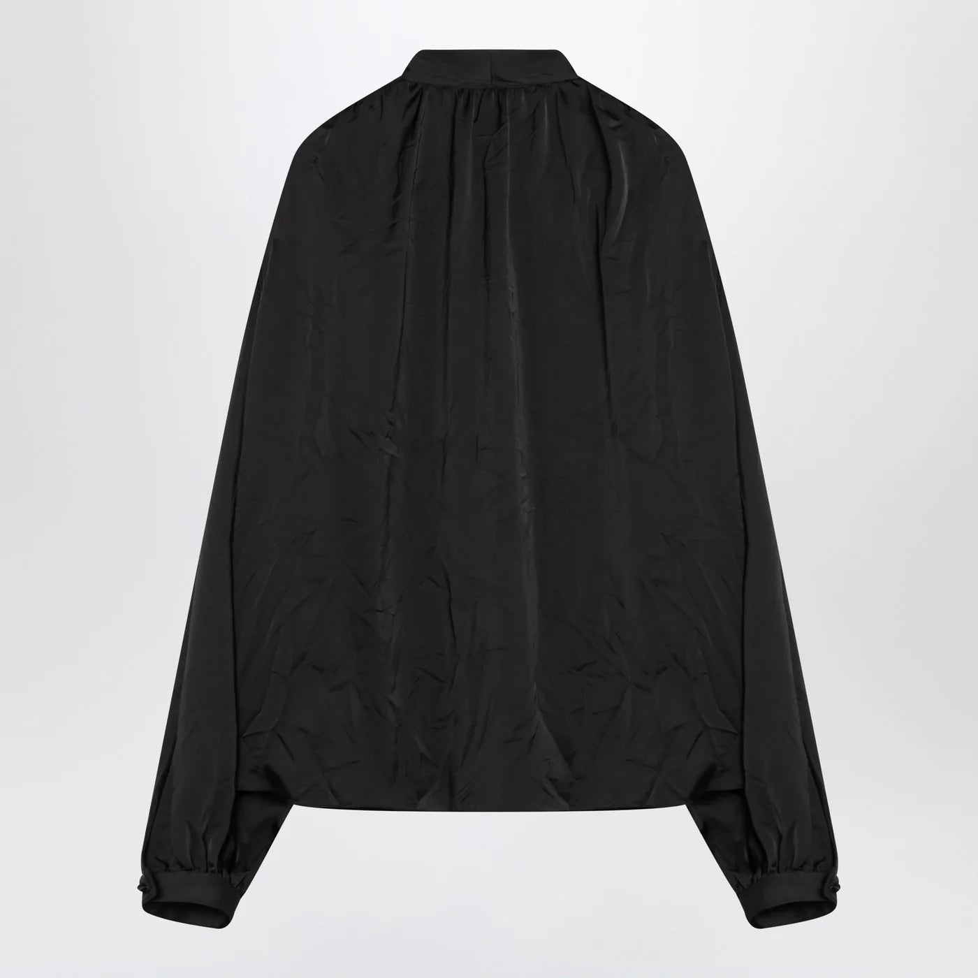 Balenciaga Black satin blouse with bow