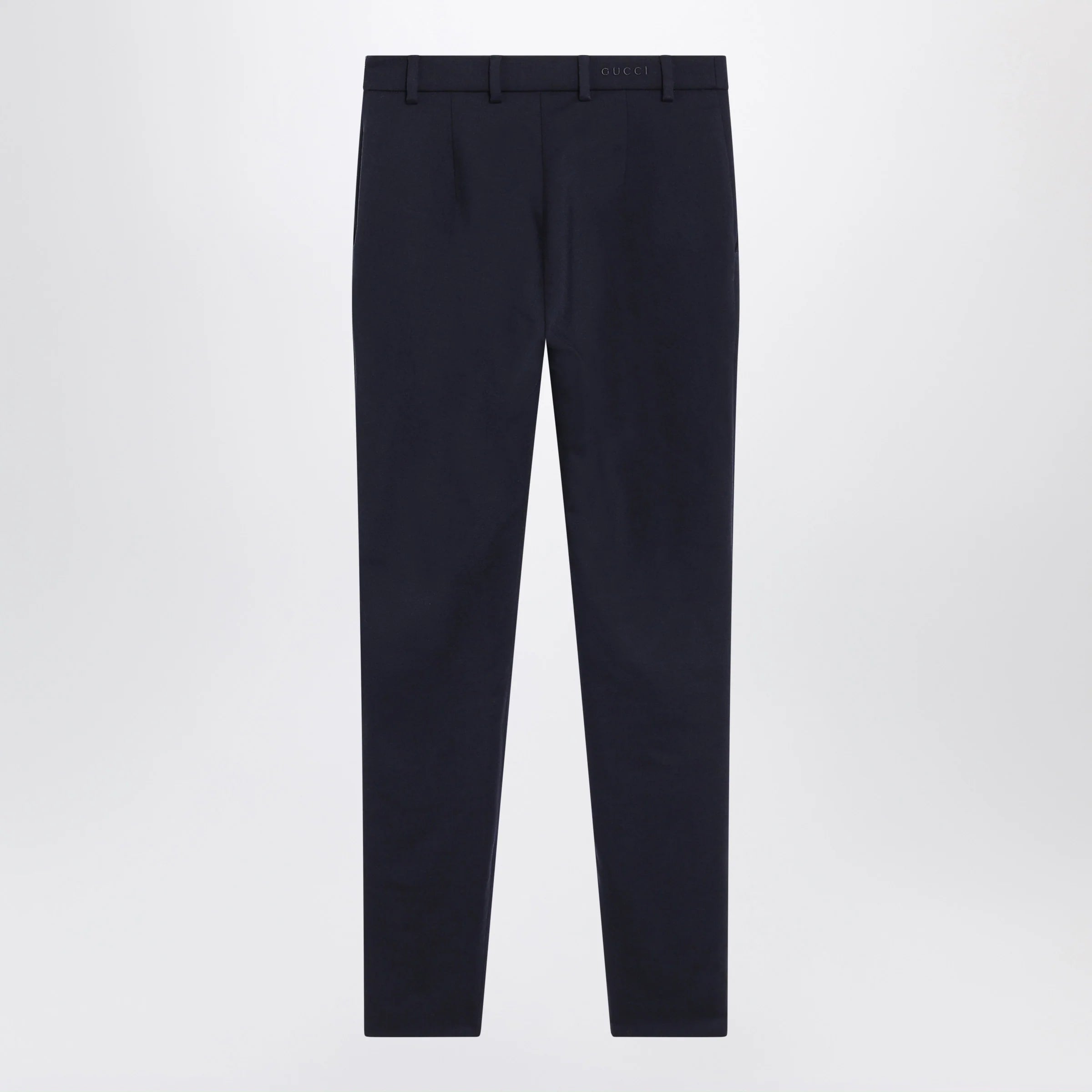 GUCCI Slim blue wool trousers
