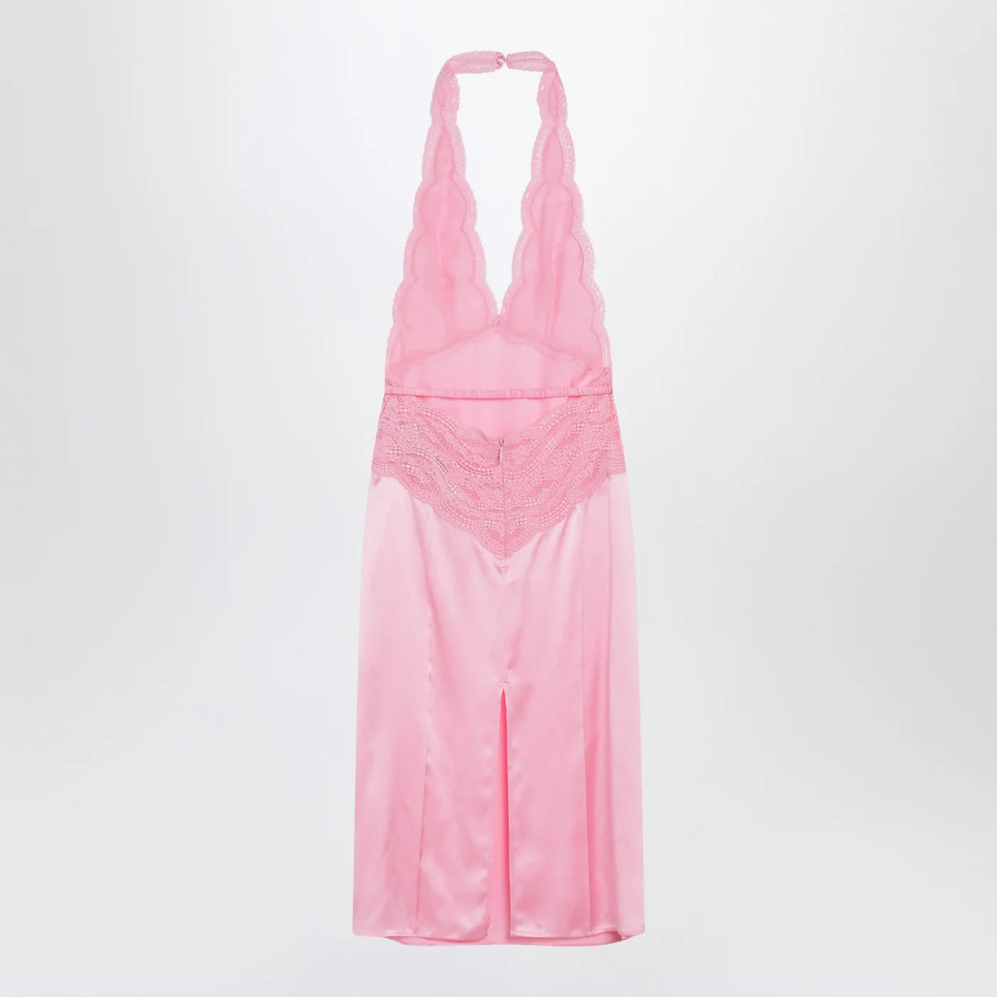 GUCCI Pink satin and lace dress