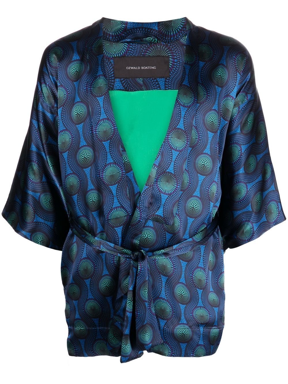 Ozwald Boateng Printed silk short kimono