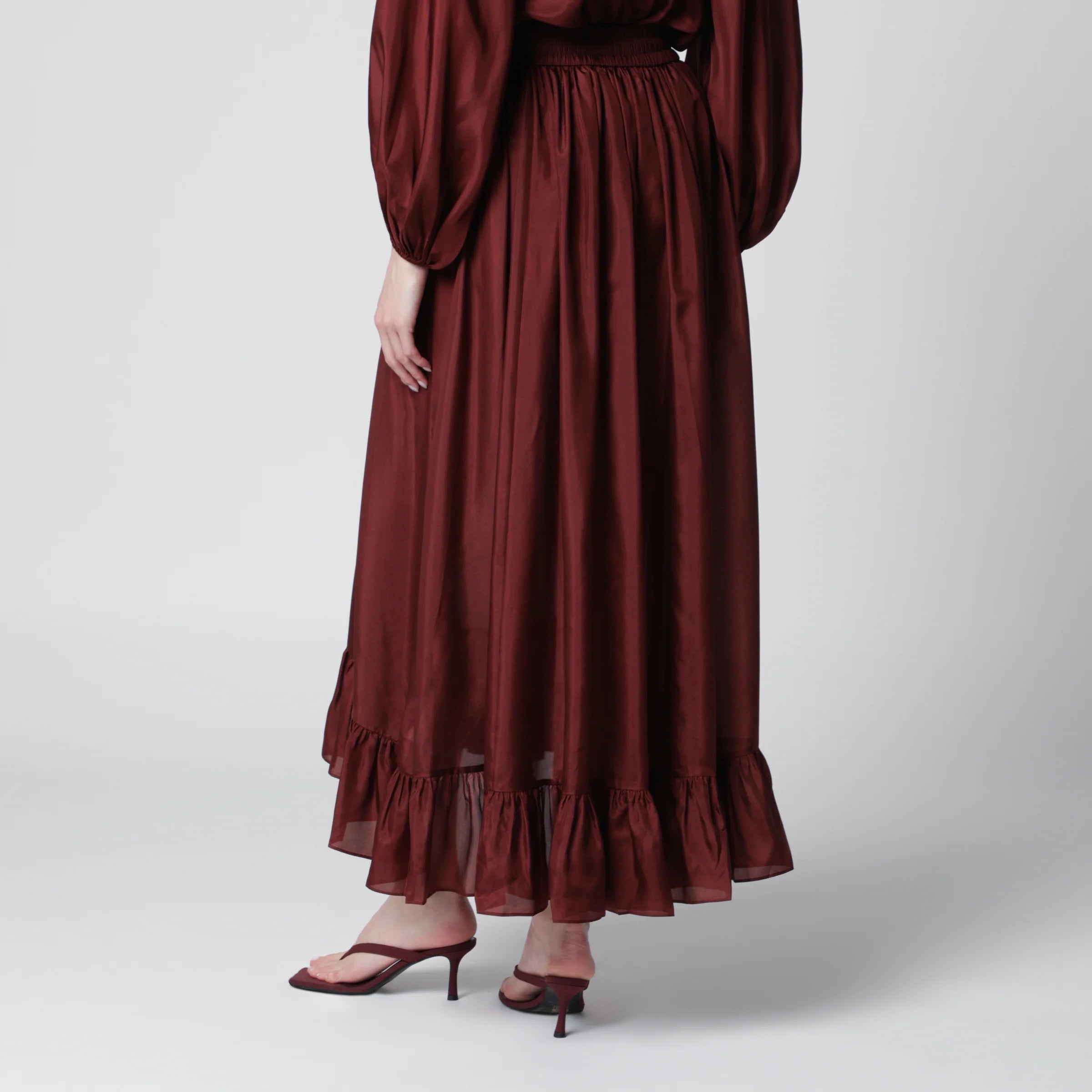 ZIMMERMANN Aster maxi skirt in Merlot