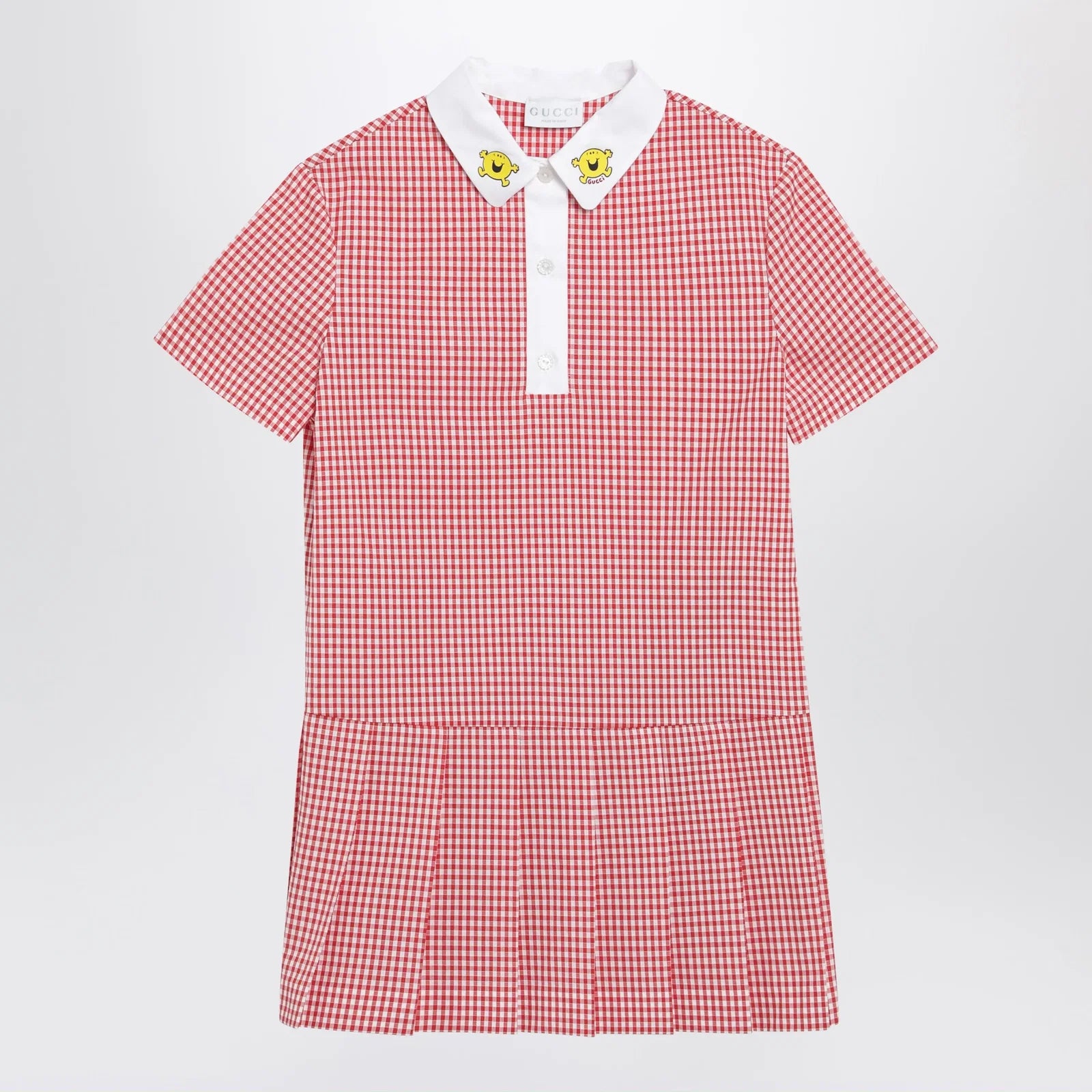GUCCI Red/white check cotton mini dress