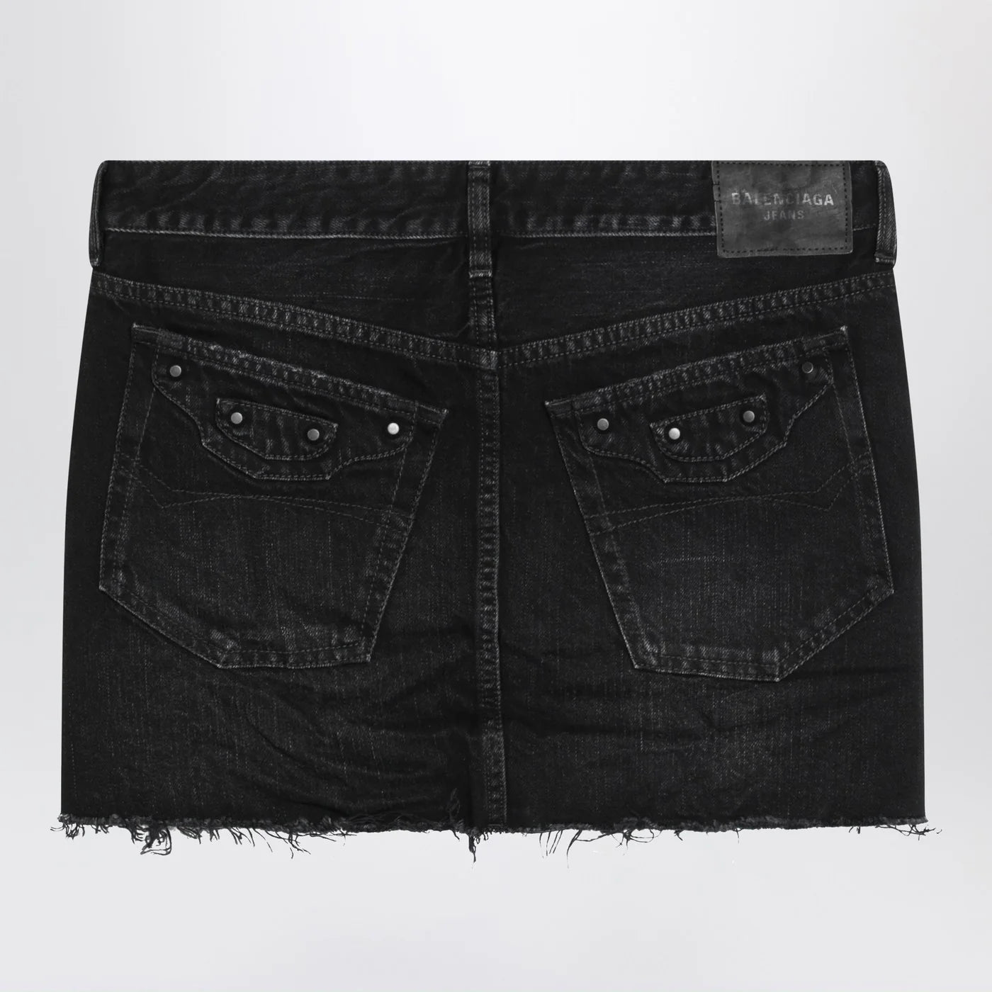 Balenciaga Washed black City mini denim skirt