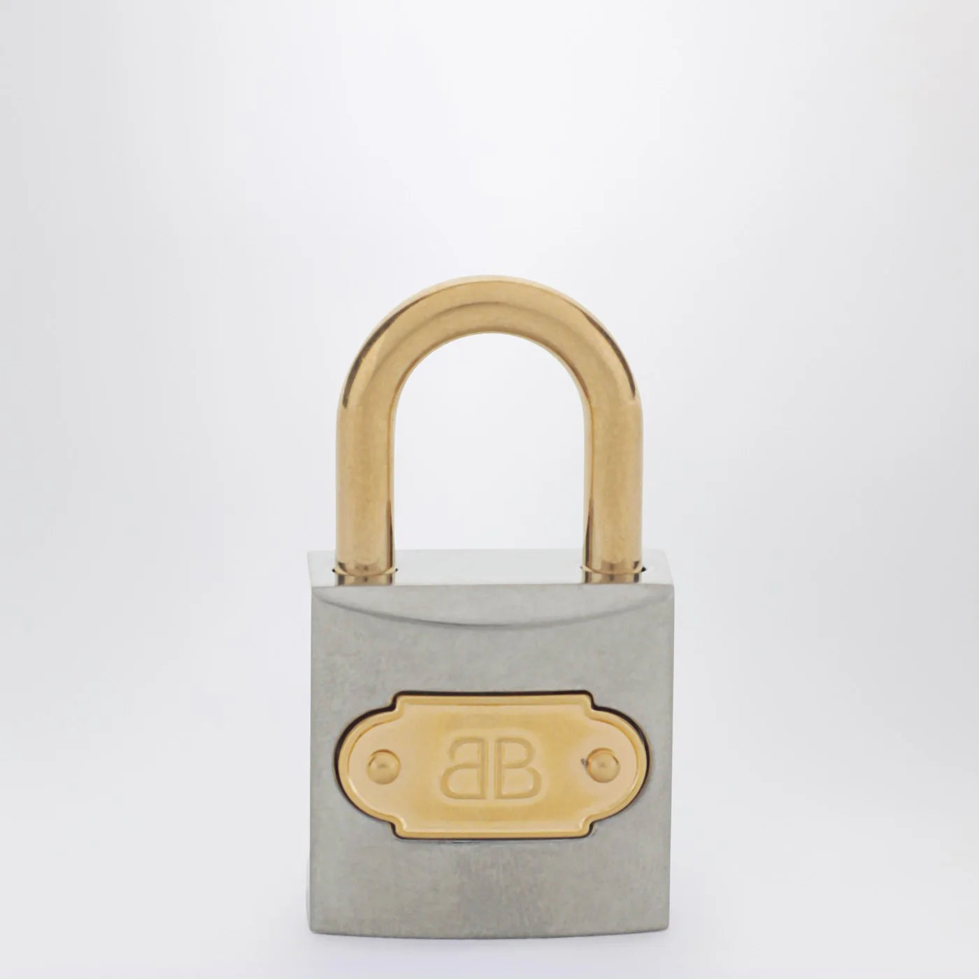 Balenciaga BB Padlock key charm in silver and gold