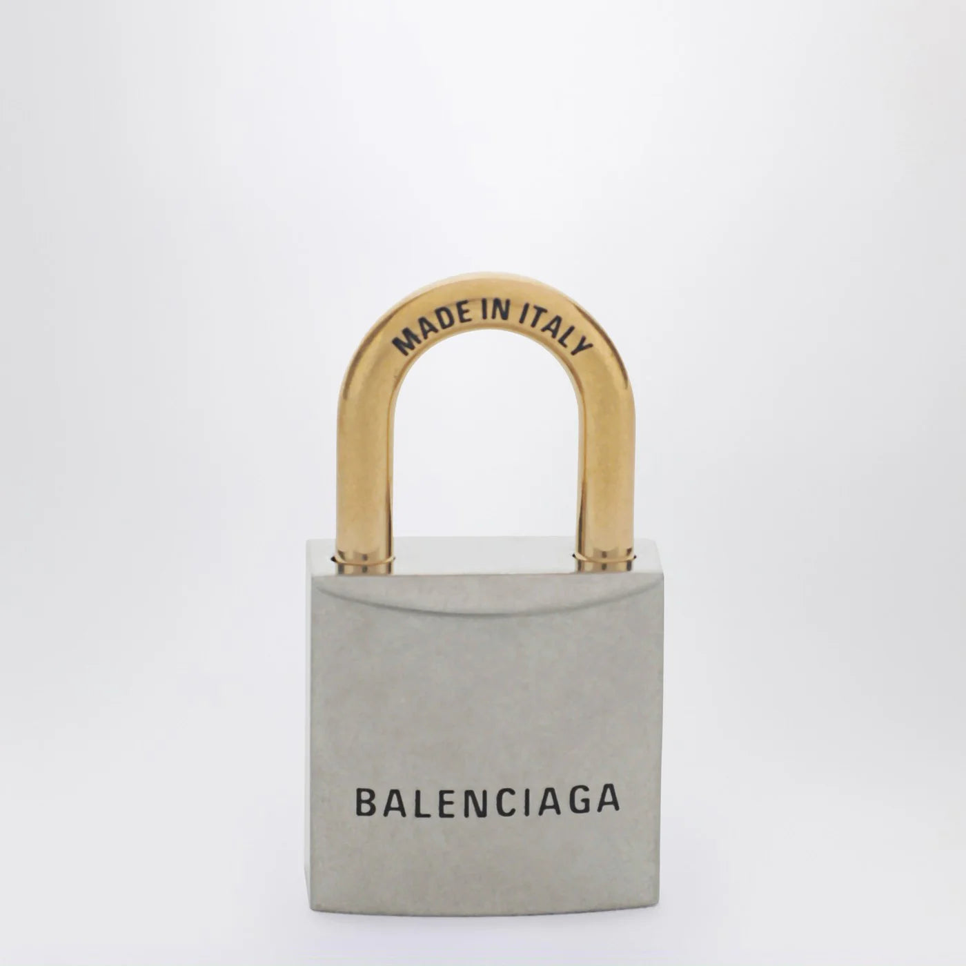 Balenciaga BB Padlock key charm in silver and gold
