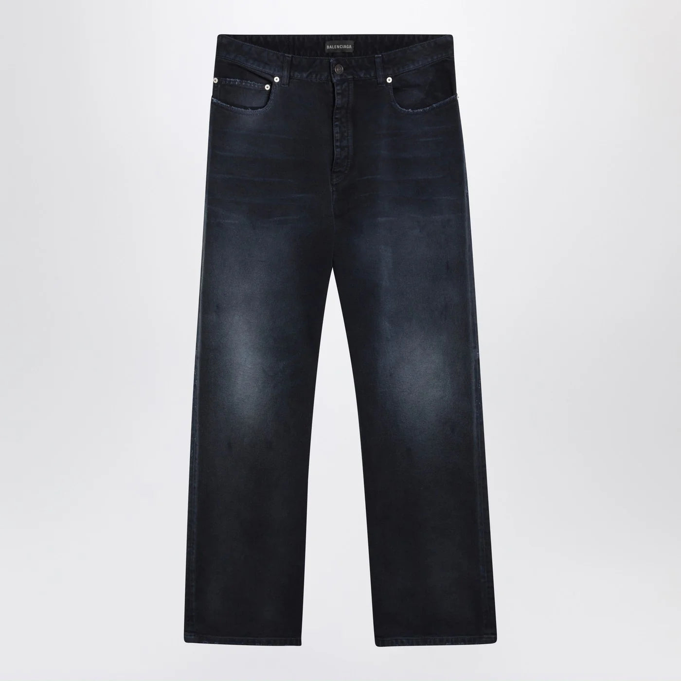 Balenciaga Wide-leg blue washed-effect jeans