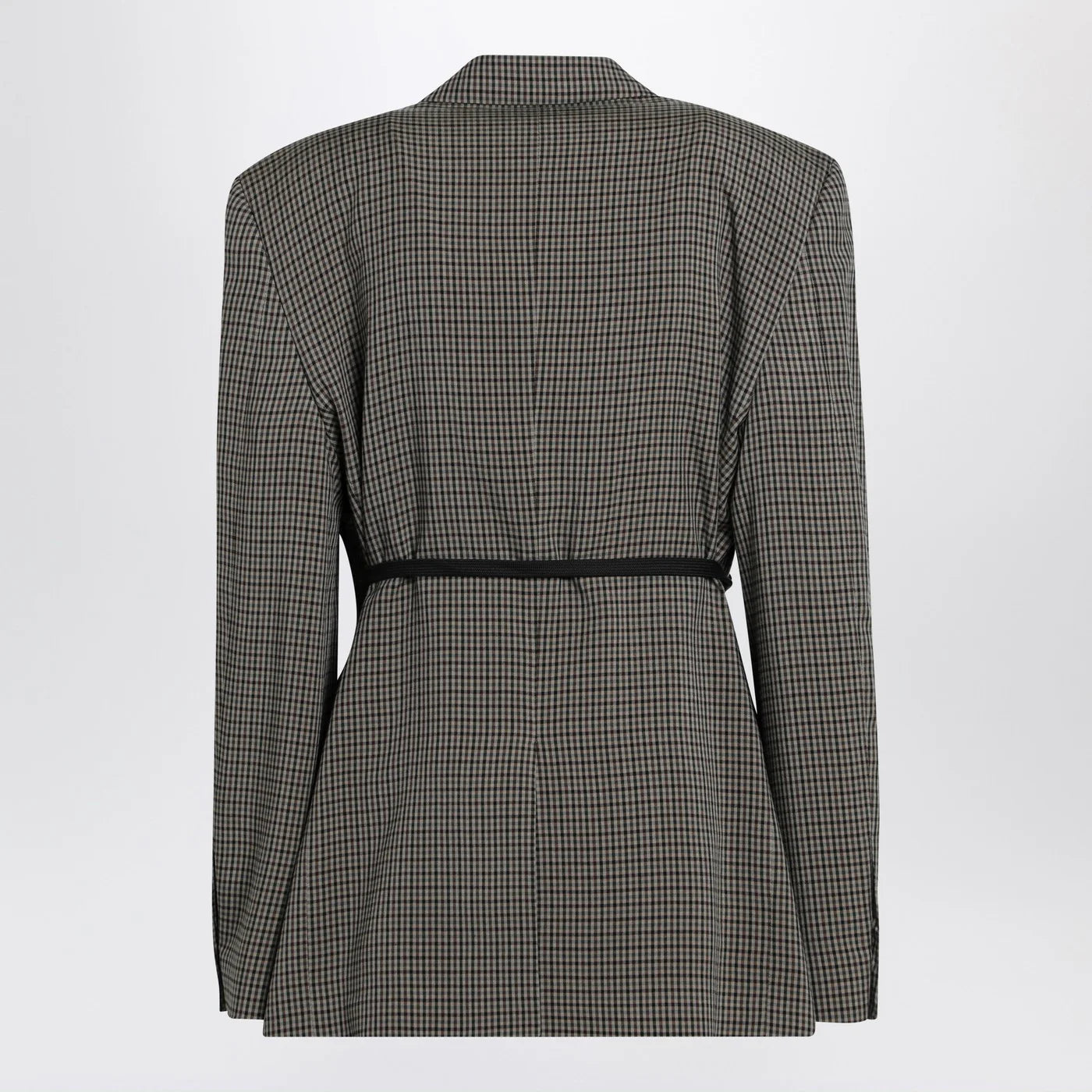 Balenciaga Vichy-pattern jacket with side lace detail