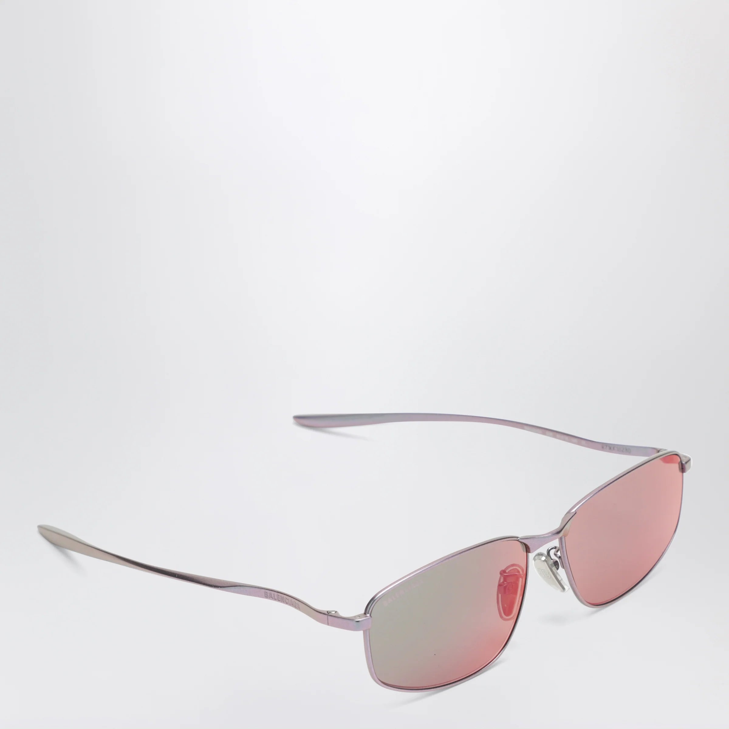 Balenciaga Rectangular Pink Metallic sunglasses