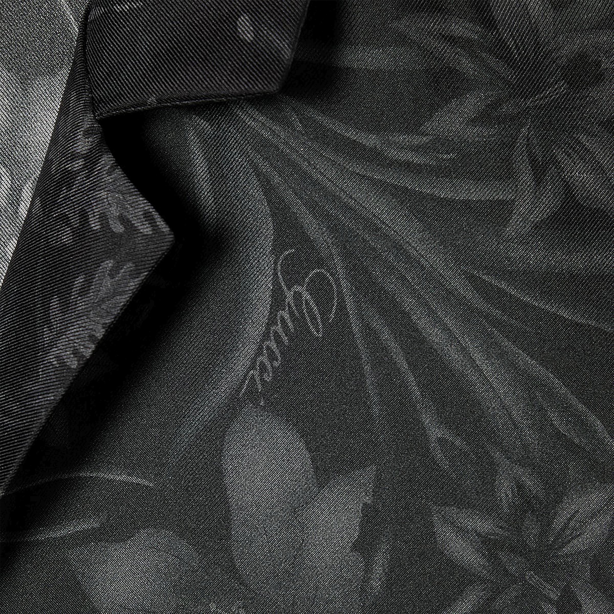 GUCCI Black silk twill bowling shirt with print
