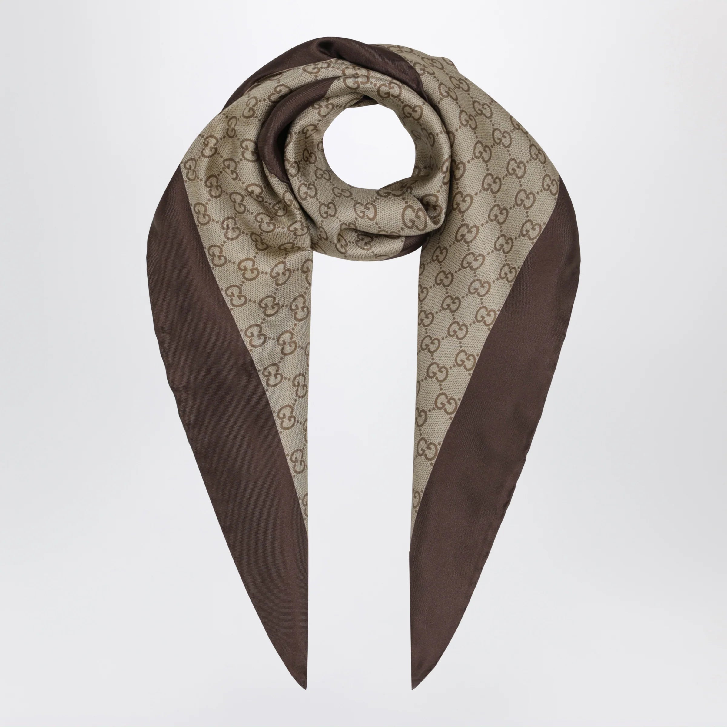 GUCCI Printed Silk Twill Carré With GG Print