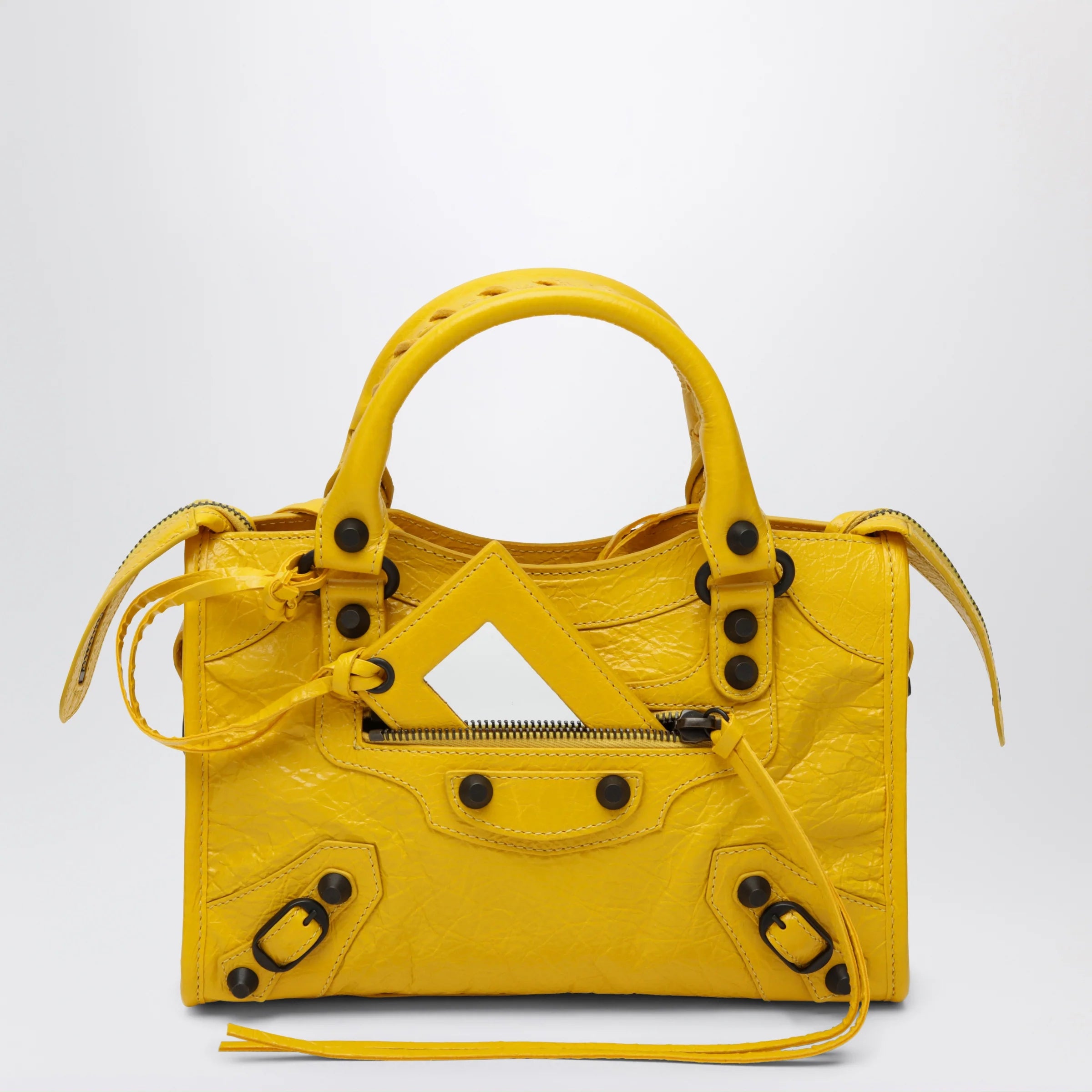 Balenciaga Le City Mini handbag in Arena lambskin yellow