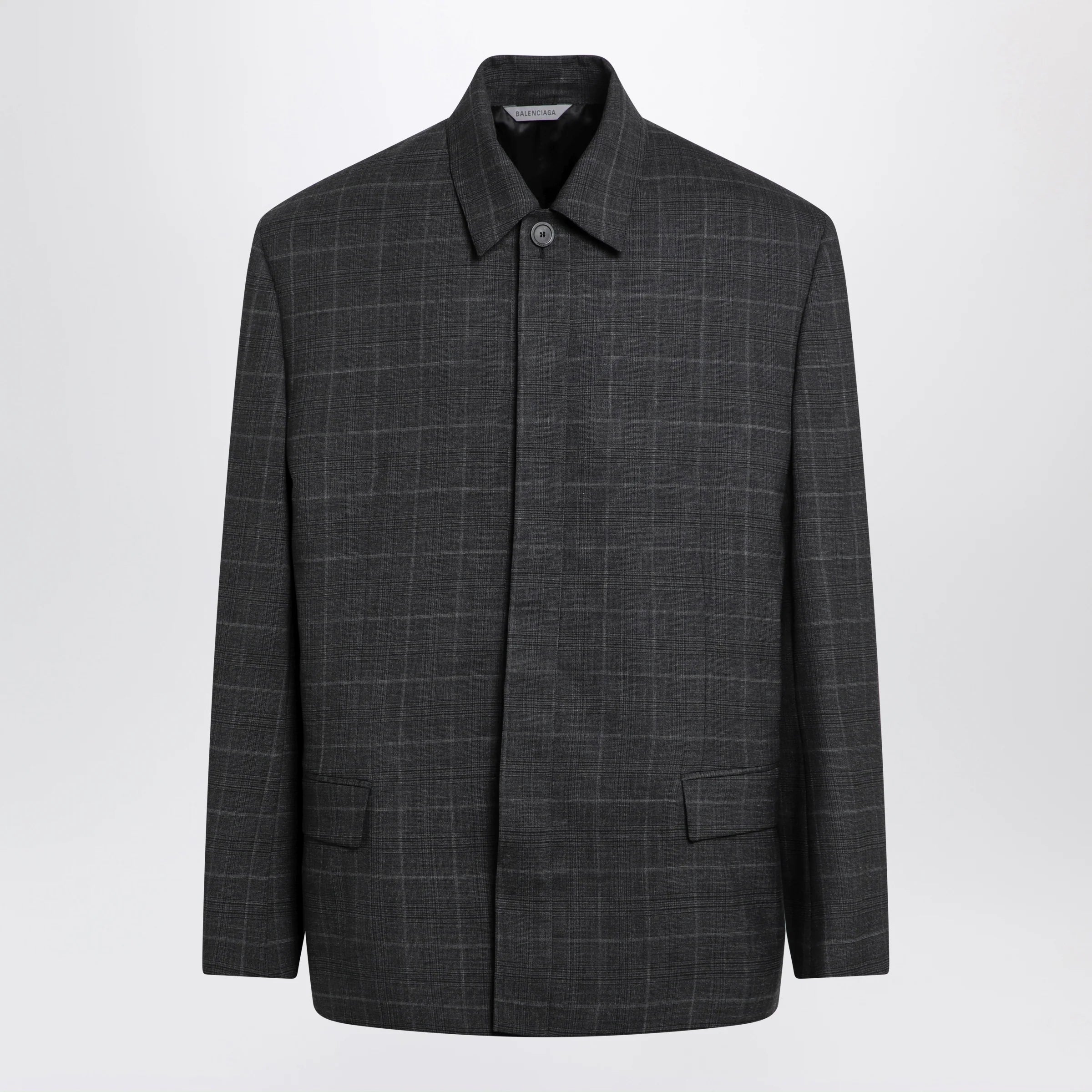 Balenciaga Grey check wool jacket