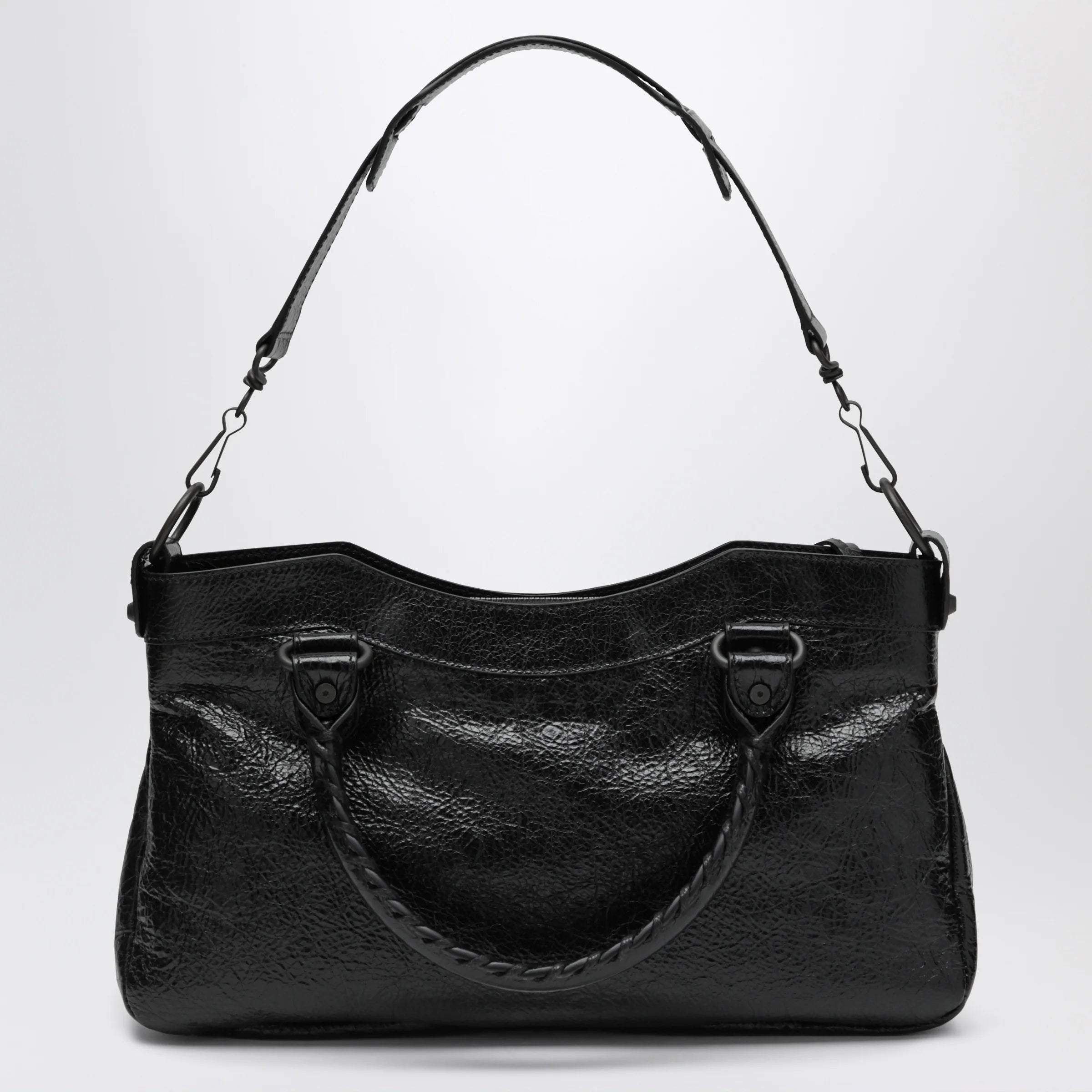 Balenciaga Le City First lambskin leather handbag in black