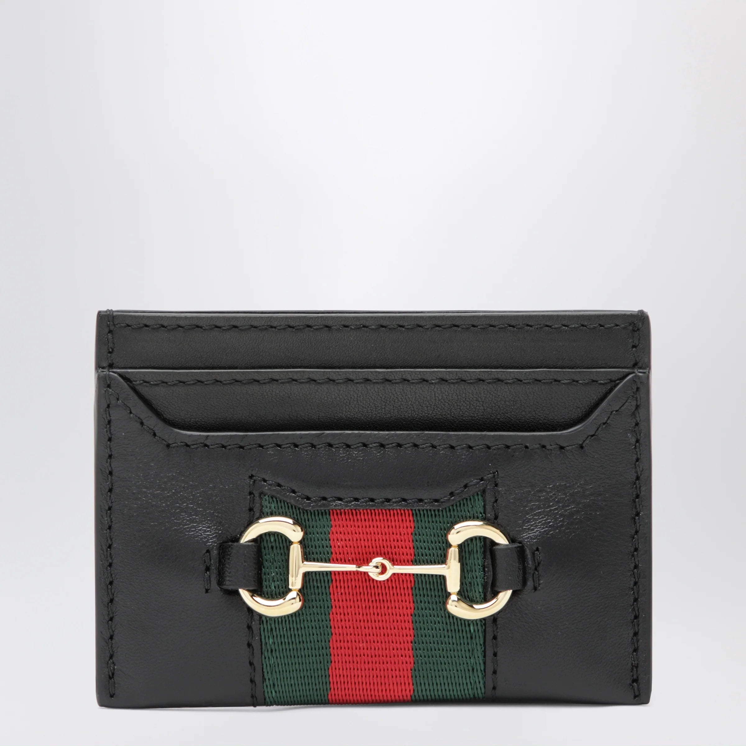 GUCCI Web Cardholder With Horsebit In Leather