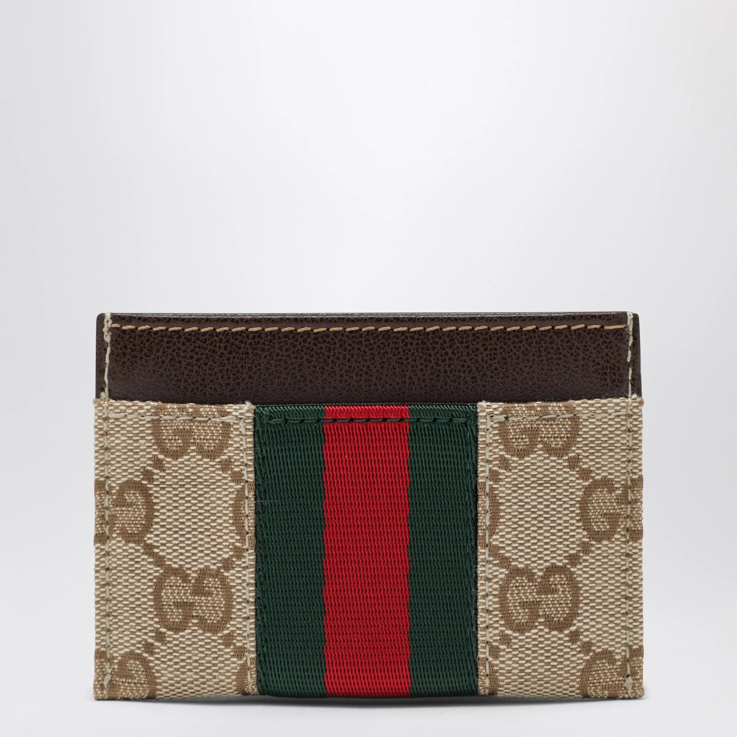GUCCI GG canvas card holder with Horsebit detail