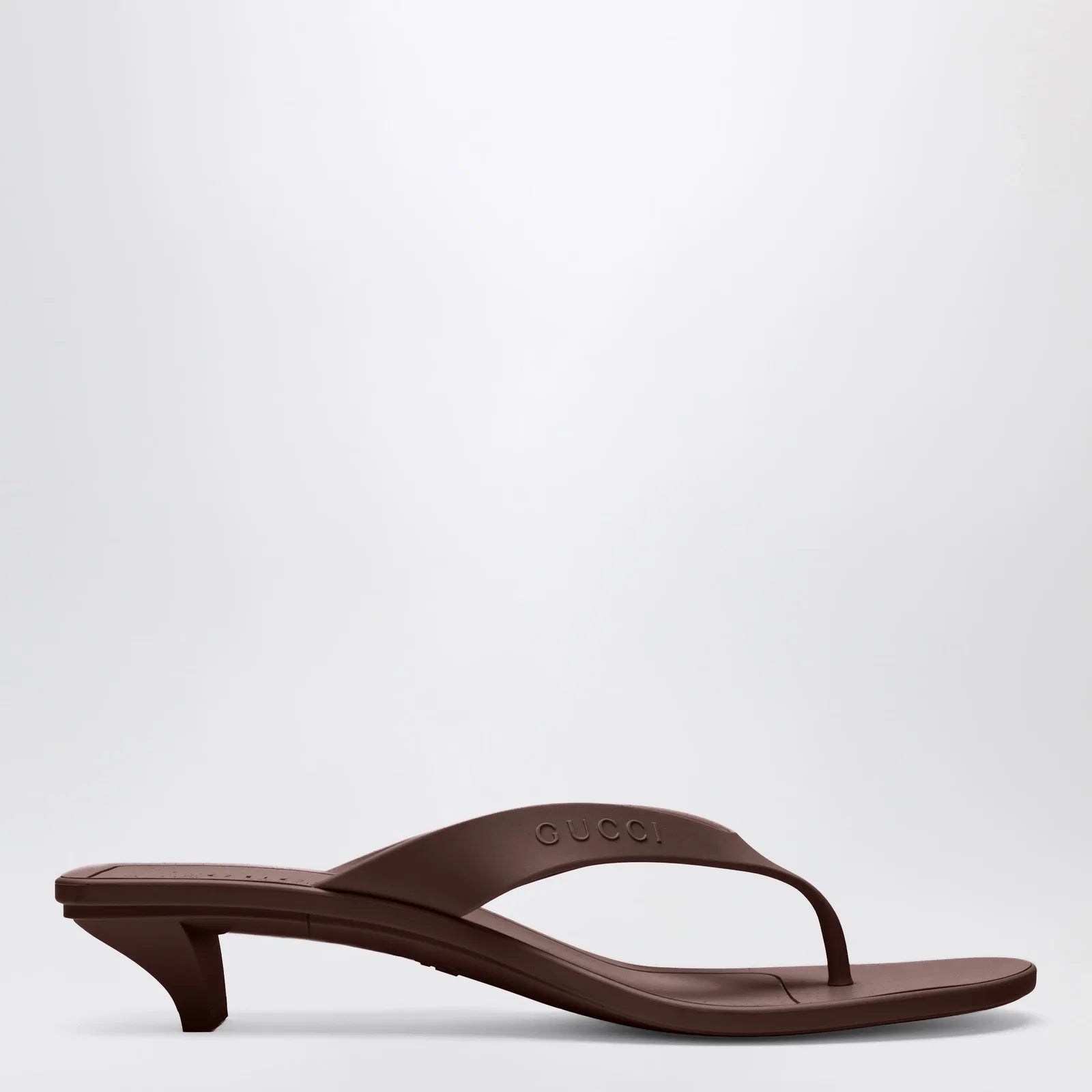 GUCCI Vittoria Brown Rubber Flip-Flops