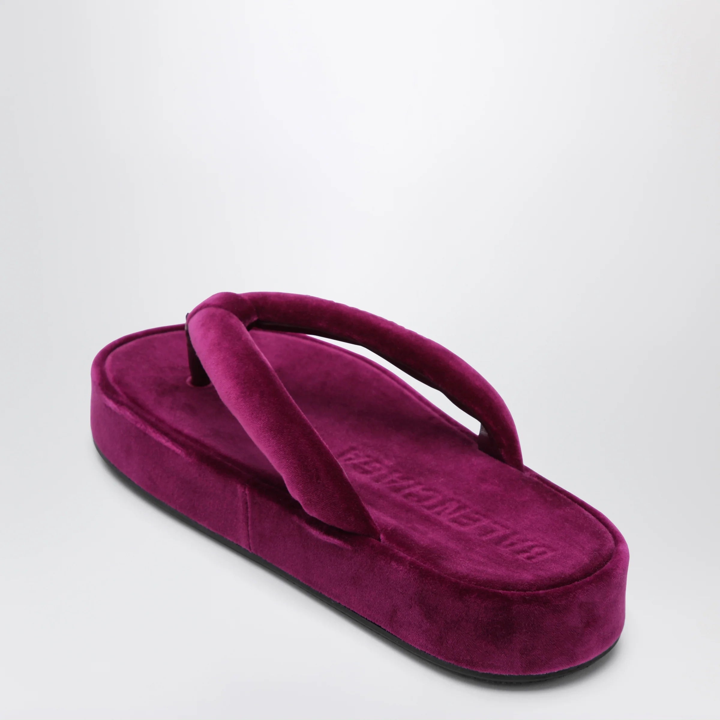 Balenciaga Jet Lag stretch velvet flip-flops in purple