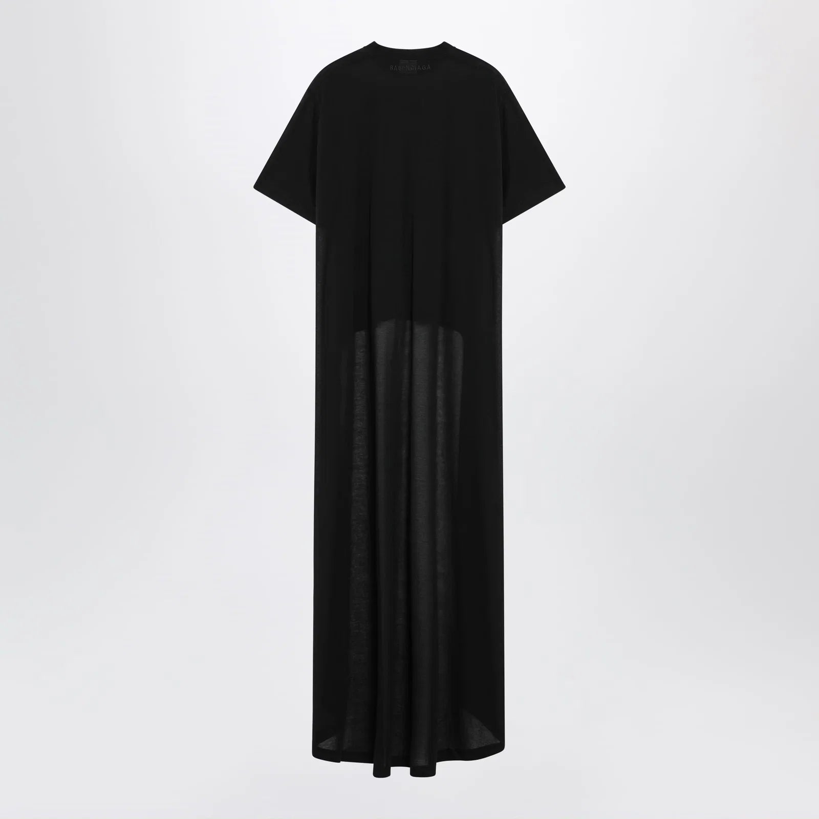 Balenciaga Black maxi train T-shirt in cotton jersey