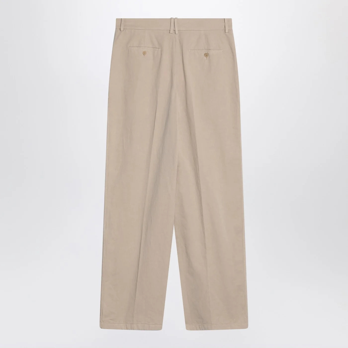 The Row Lilas light khaki cotton and linen trousers