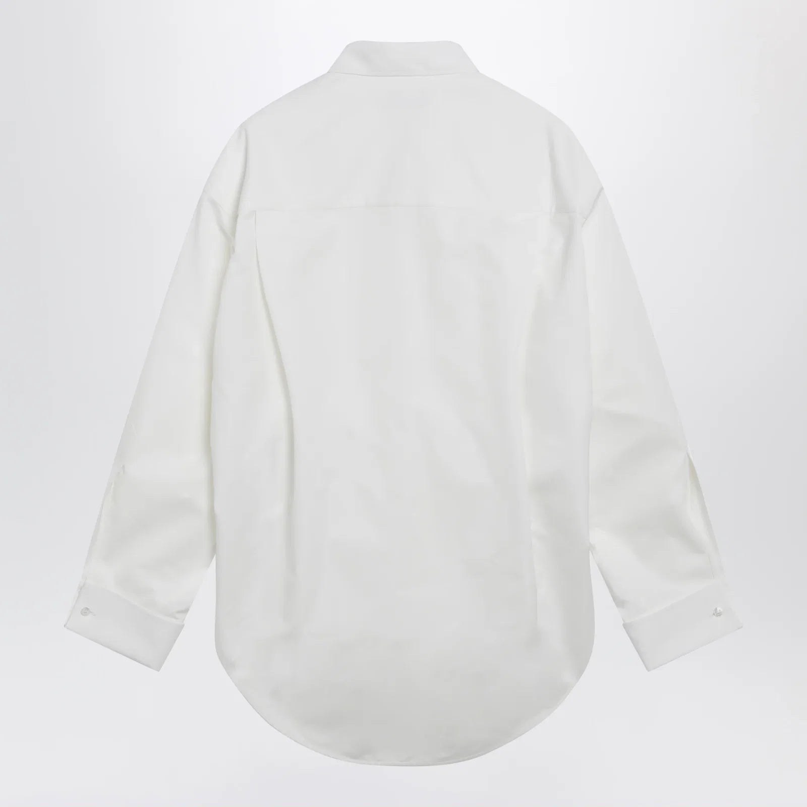 Balenciaga Cocoon shirt in cotton and silk poplin, white