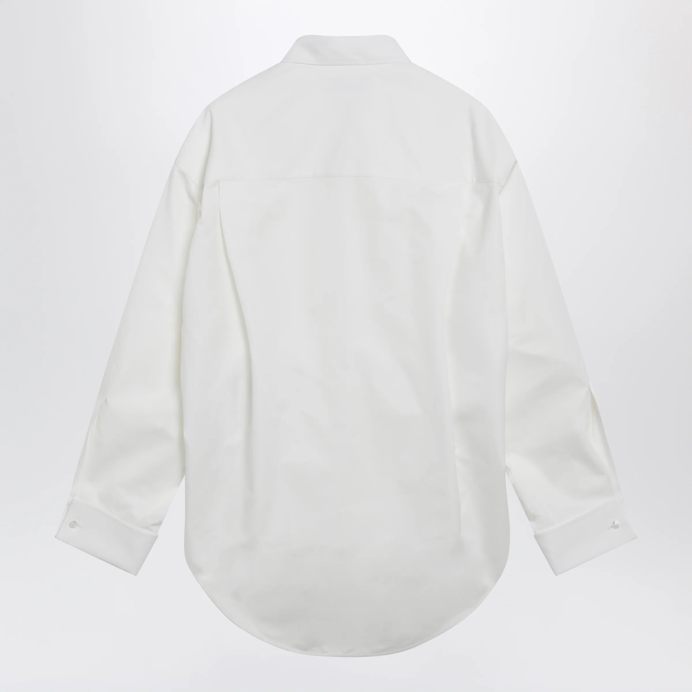 Balenciaga Cocoon shirt in cotton and silk poplin, white