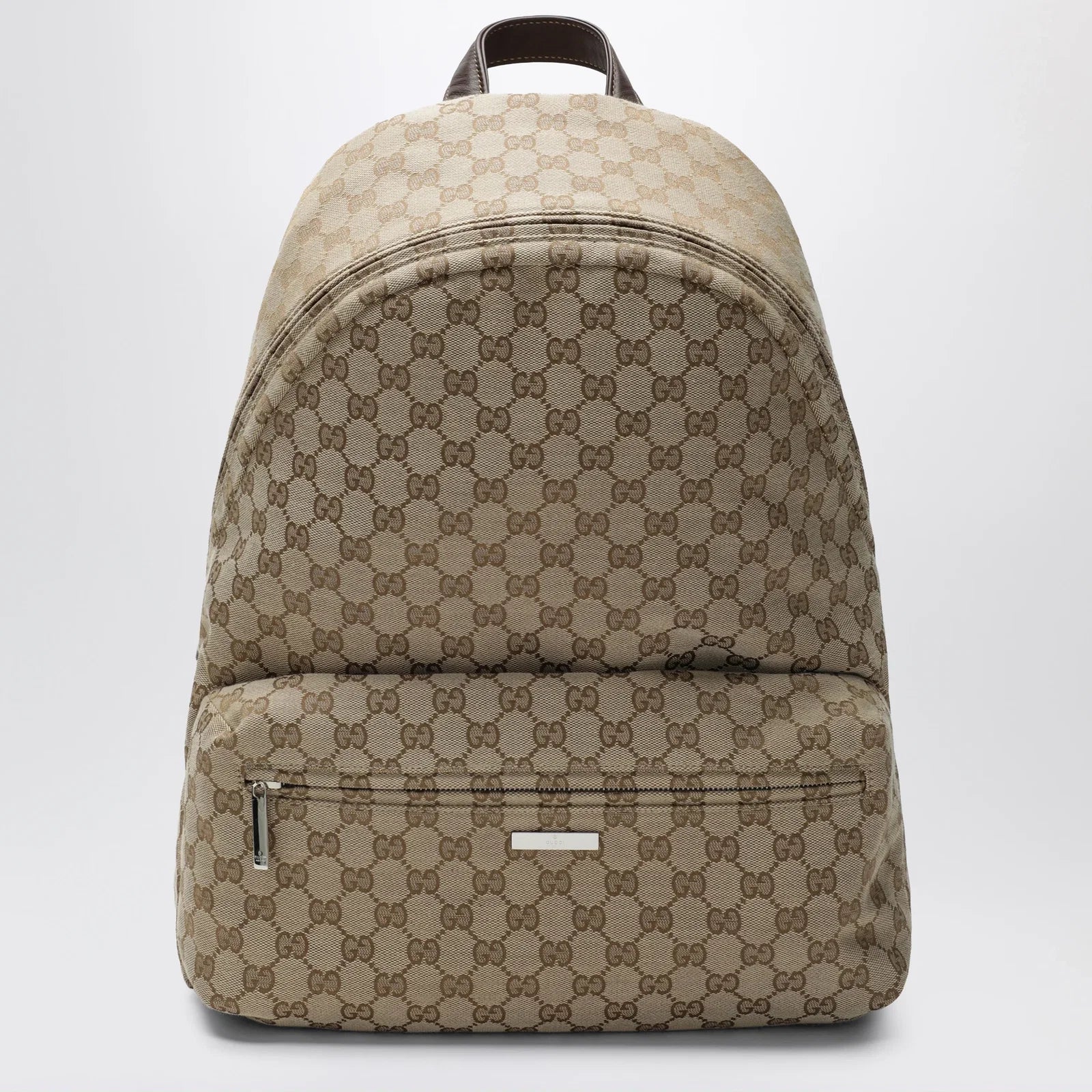 GUCCI Large Tag backpack in sand/brown GG canvas