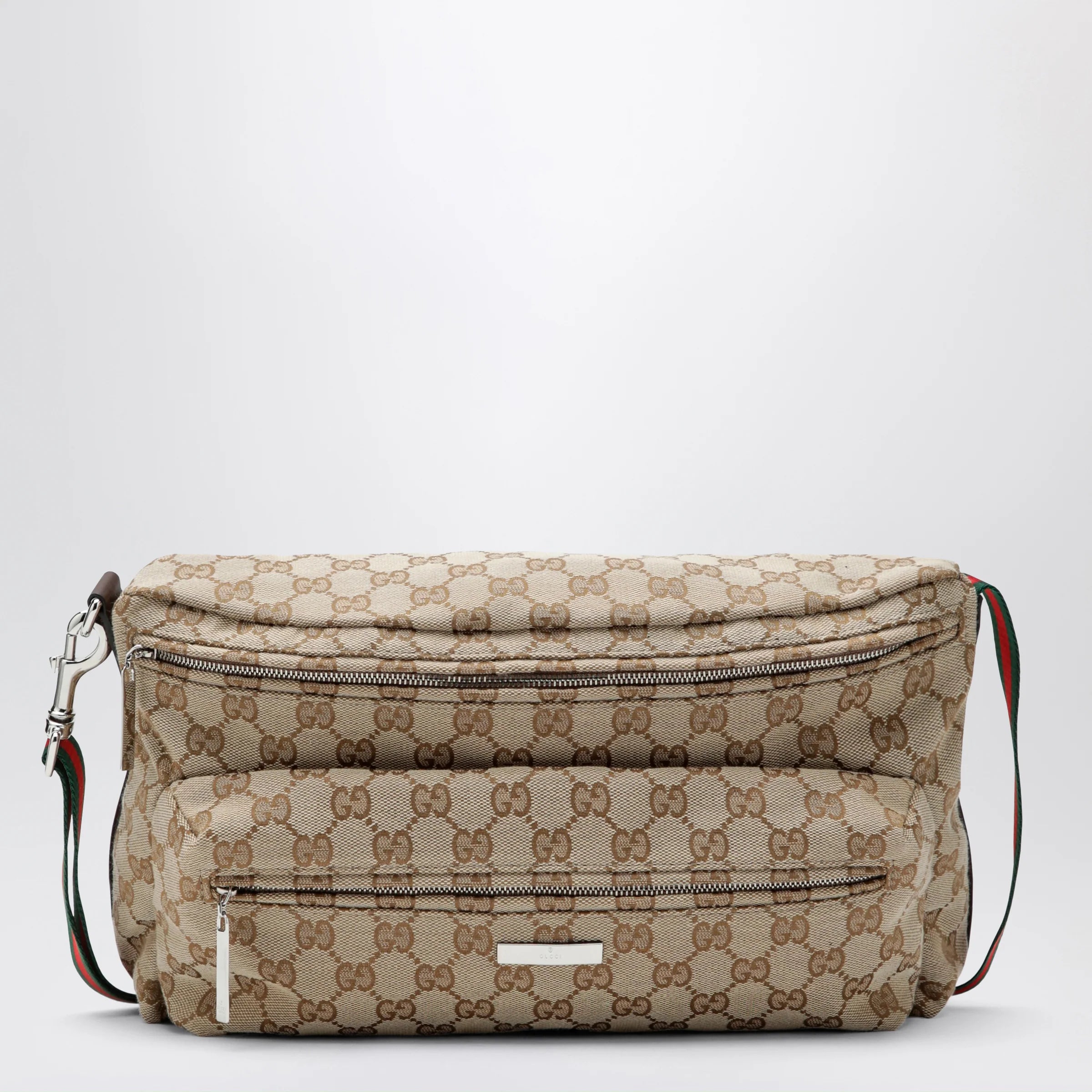 GUCCI Tag medium GG canvas crossbody bag in sand/brown