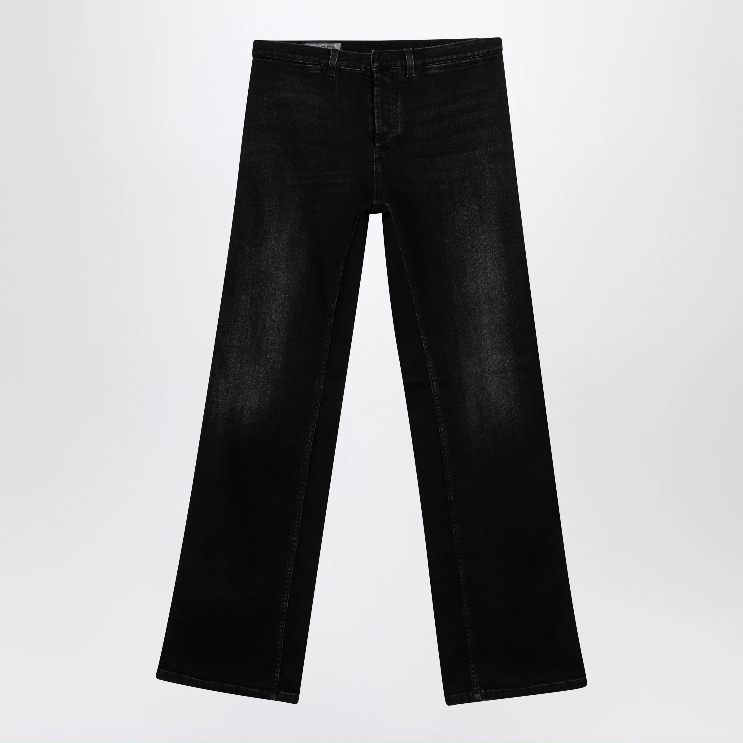 GUCCI Low-rise cotton denim jeans with Web tape in black