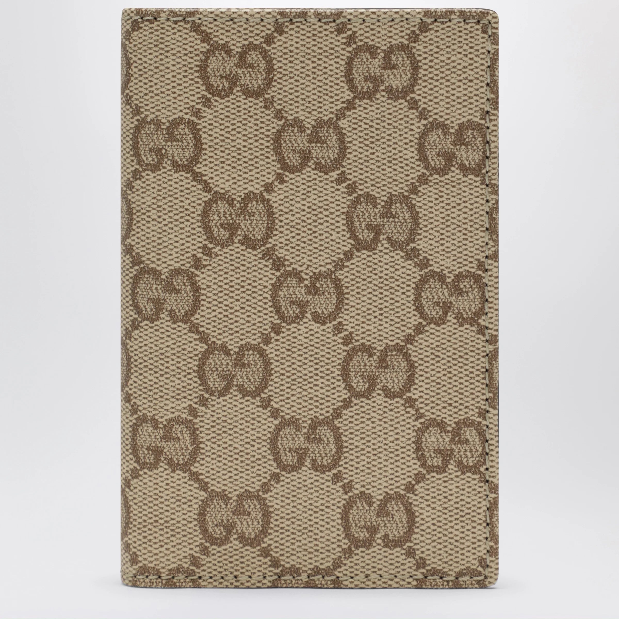 GUCCI Essence Classic card holder in sand beige GG fabric