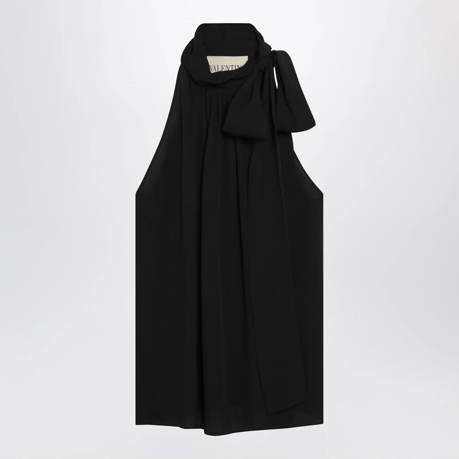 Valentino Black silk top with neck bow