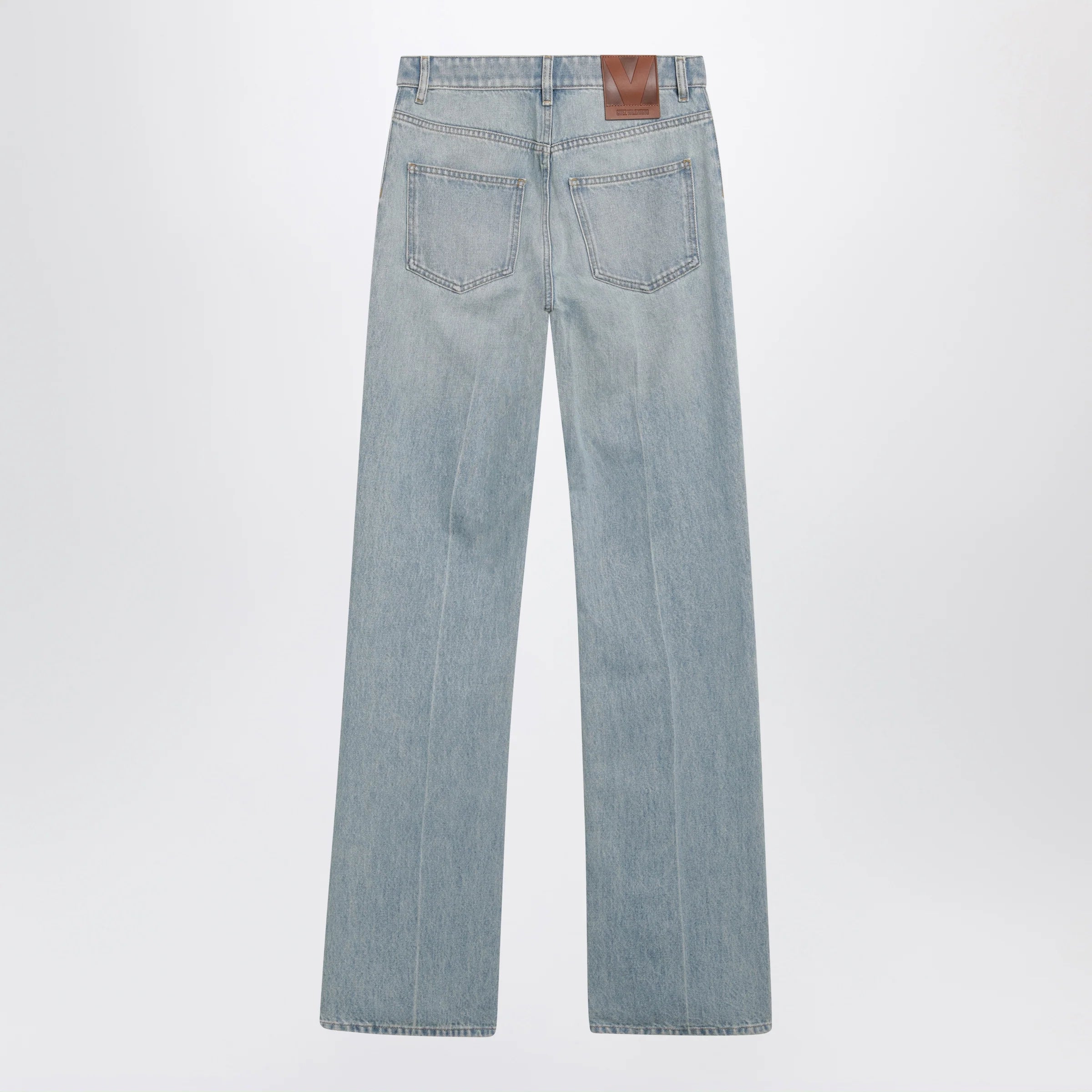 Valentino Straight-leg cotton denim jeans in light blue