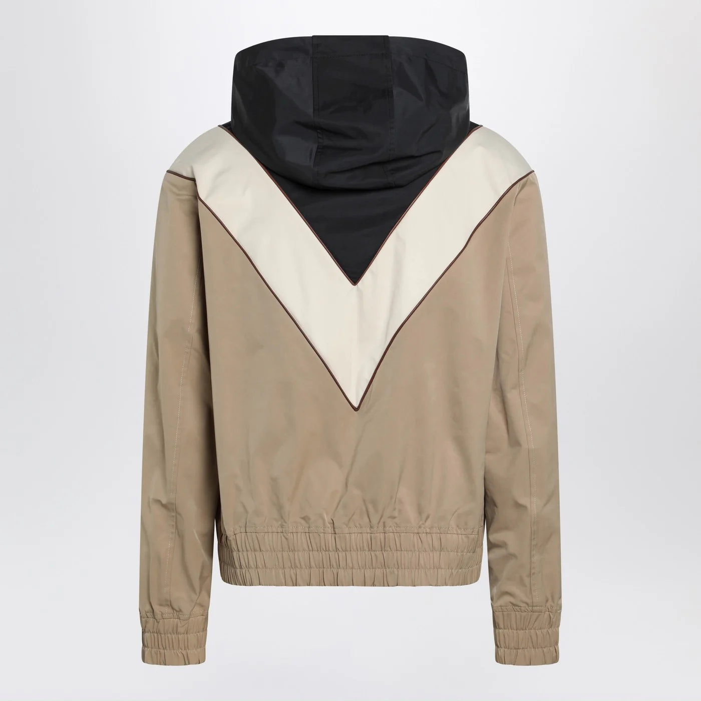 Valentino Black butter and camel jacket with Vlogo patch