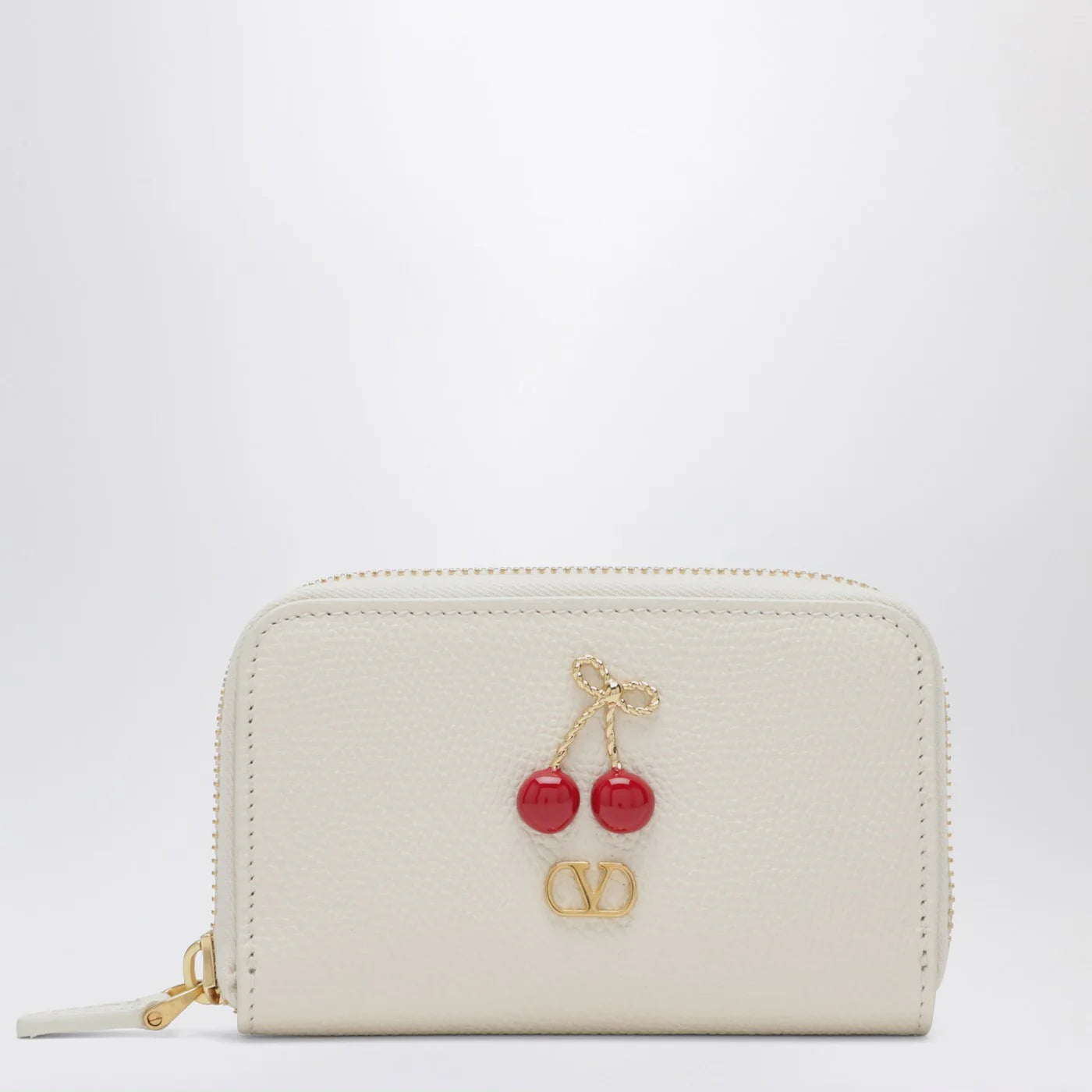 Valentino Garavani Ivory Cherryfic zip-around wallet