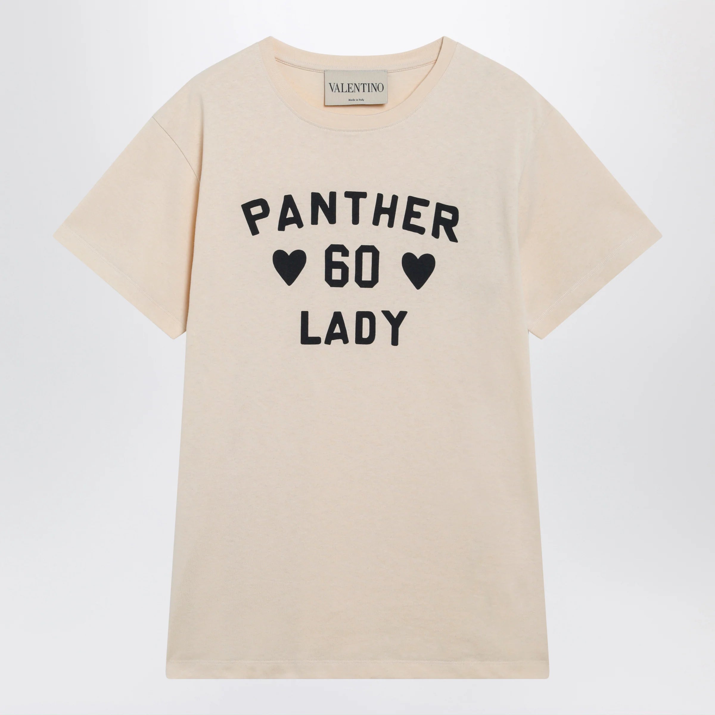 Valentino Panther Lady cotton jersey T-shirt in birch/black