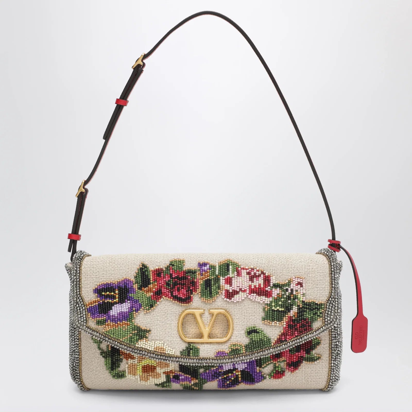 Valentino Garavani Small Devain shoulder bag with floral bead embroidery